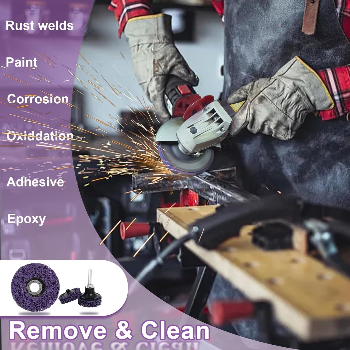 21 Pack Paint Strip Discs for Angle Grinder, 4-1/2'' x 7/8'' & 2" Rust Remover Wheel, Comprehensive Paint Stripper Disc Kit for Cleaning and Removing Paint, Welds, Oxidation