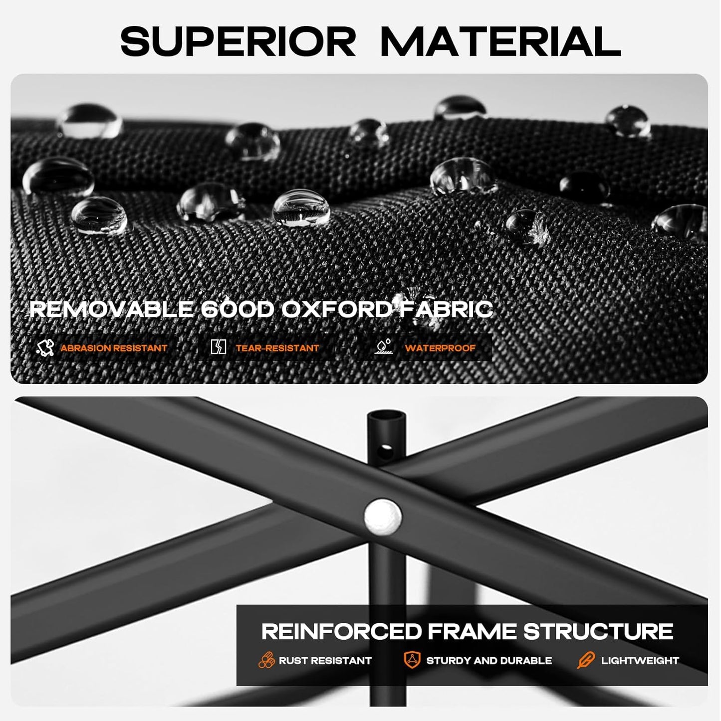 300L Extra Large Collapsible Foldable Wagon, 440lbs Load Capacity 48''L Extended Heavy Duty Folding Beach Wagon with Big All-Terrain Wheels, Utility Garden Cart for Outdoor Activities, Black