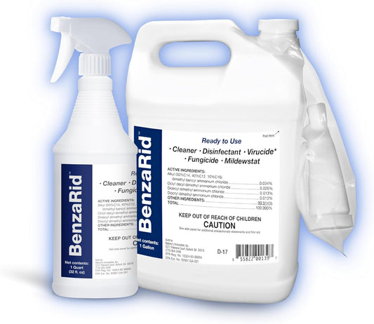 Pro Mold Killer Fungicide Disinfectant including Aspergillus Niger (Black Mold) H5N1 Pack | Multi-Purpose Fungicide, Mildewstat, Disinfectant, Virucide | EPA Reg. 1 Gal + 32 oz.