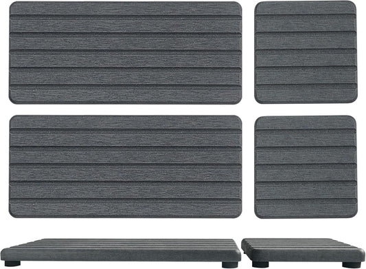 Set of 4 Water Absorbent Diatomite Coasters, Diatomaceous Earth Kitchen Soap Dish, Bathroom Trays, Water Absorbing Stone Used for Hand Soaps & Plants & Toiletries in The Modern Home