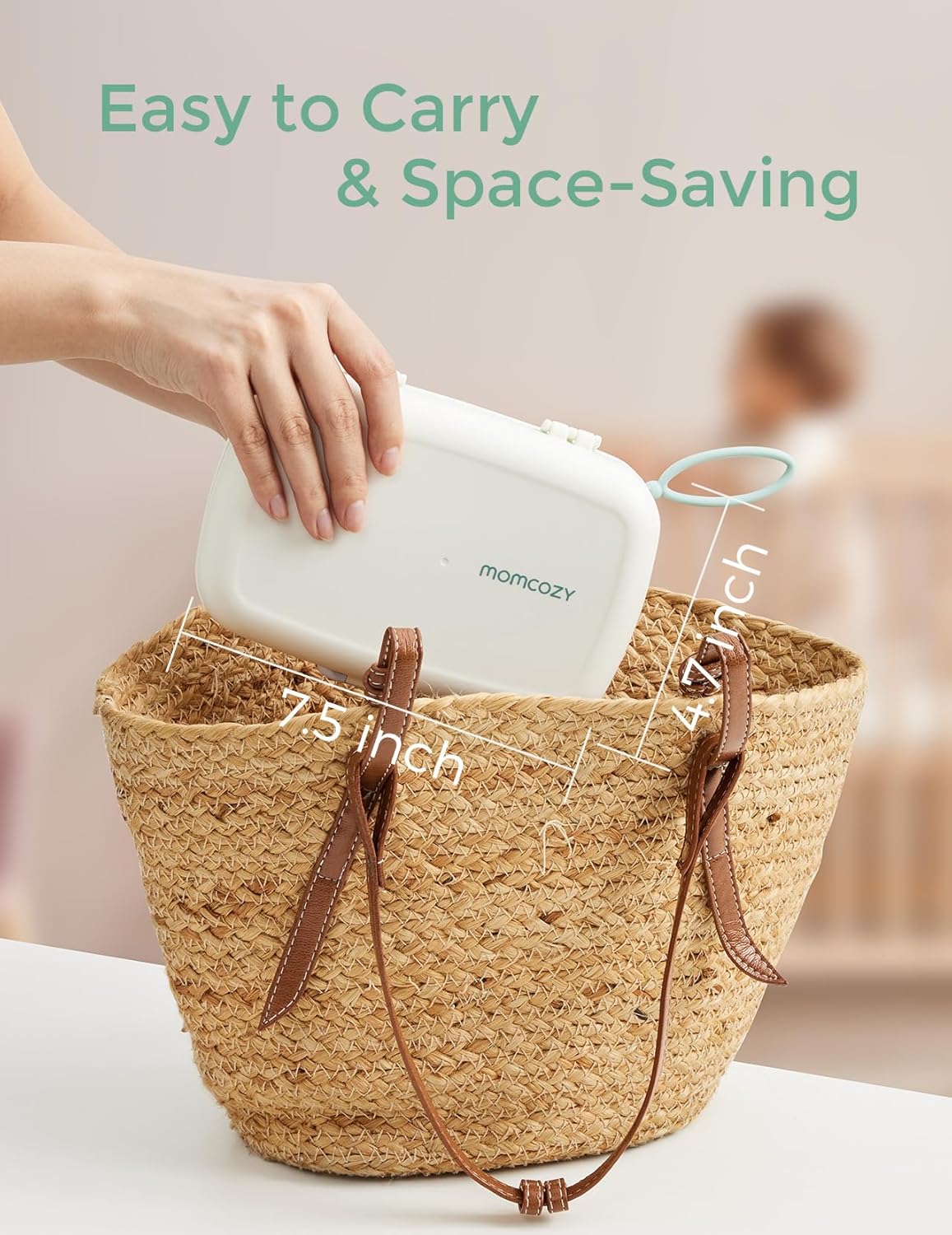 Momcozy Baby Bottle Brush Set, Cleaner Kit with Silicone Nipple Straw Brush, Soap Dispenser, Drying Rack - 7 in 1 Bottle Cleaning Tool for Home and Travel, Pink