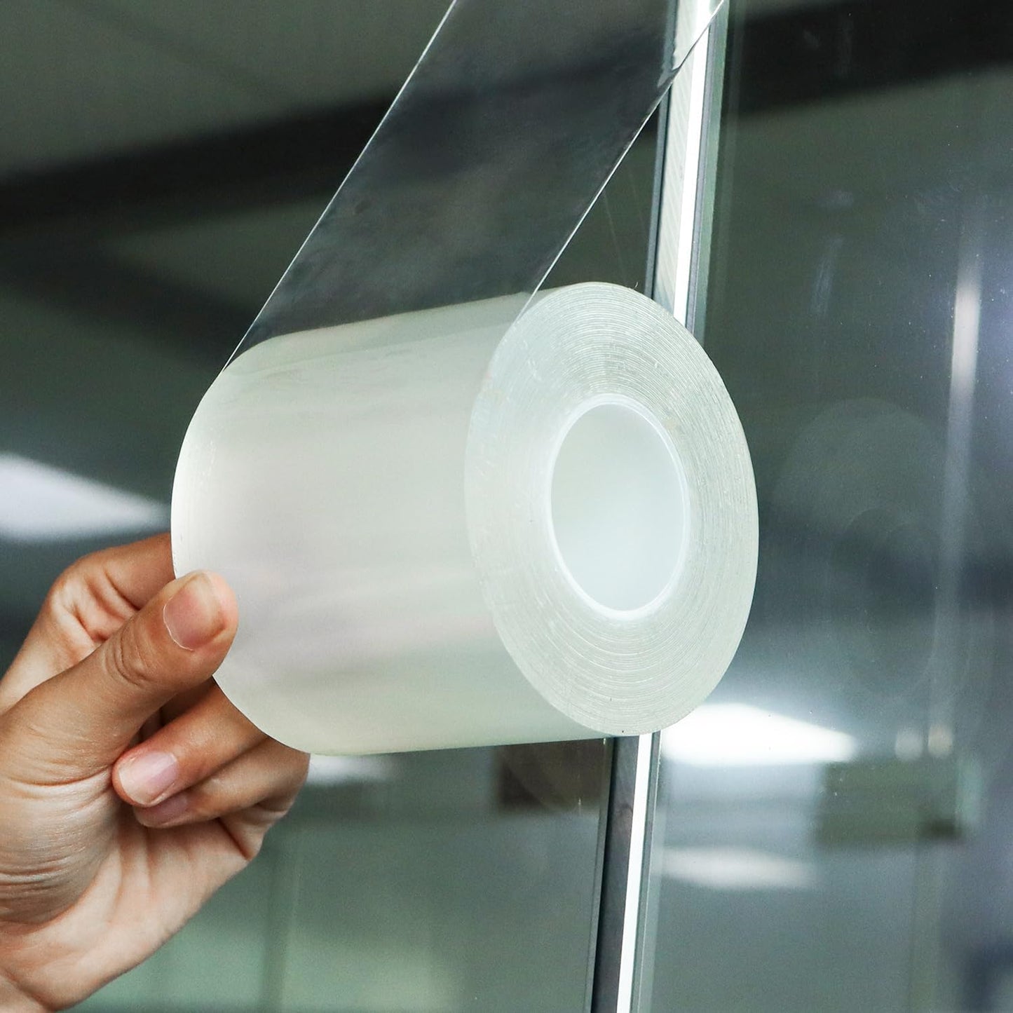 Transparent Window Weather Sealing Tape 3 Inch x 33 FT Weather Stripping Residue-Free Clear Window Insulation Caulk Tape for Shower Glass Gaps and Clear Doors Windows Windproof