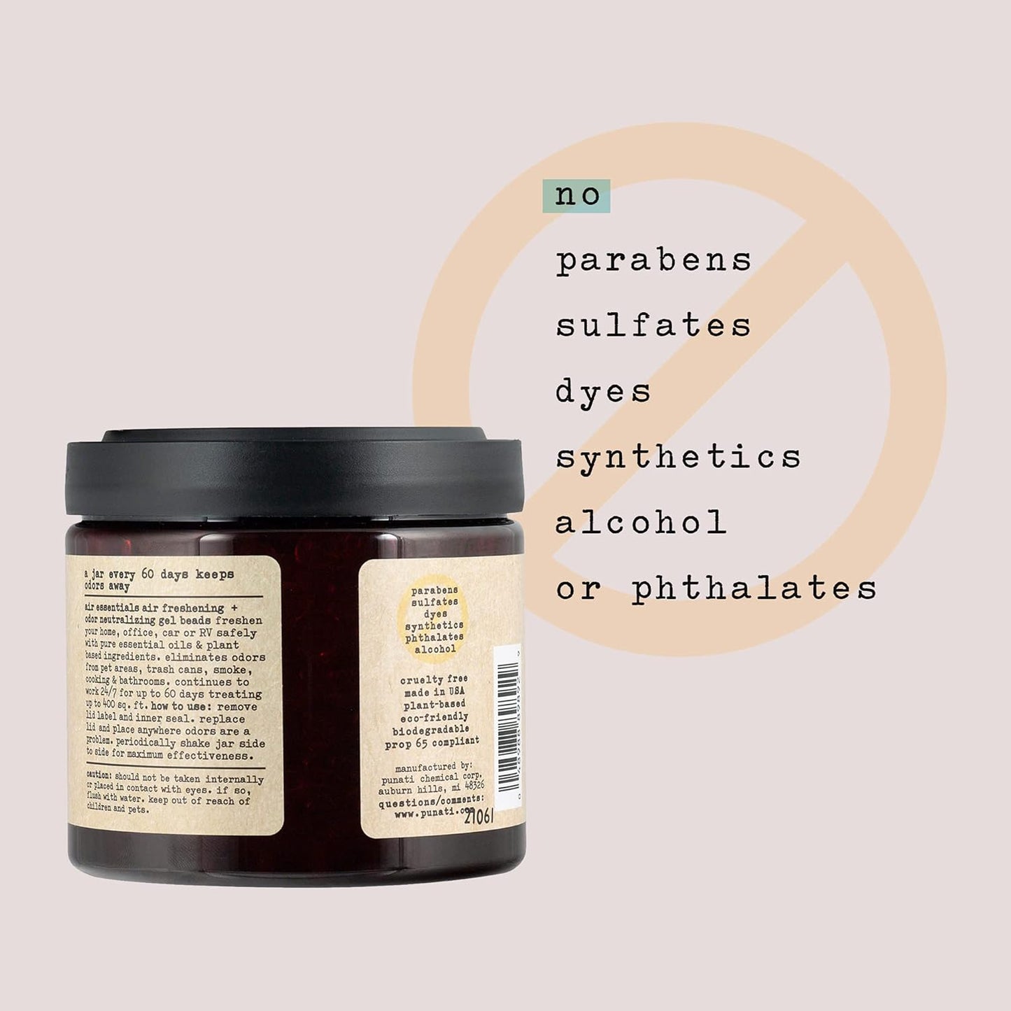 Air Essentials Air Freshener & Odor Neutralizer Gel Beads - 12 oz, Pack of 2 - Odor Eliminator - Made with Pure Essential Oils - Lemon Burst Scent