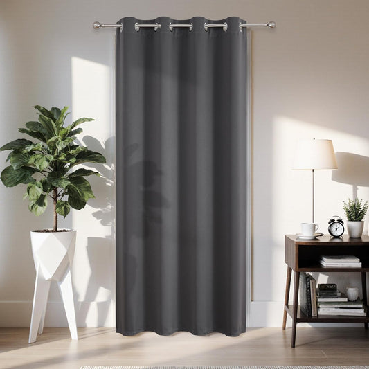 Joydeco Blackout Door Curtain for Doorway Privacy 108 Inches Long, Grommet Closet Curtain for Open Closet, Room Divider for Bedroom Living Room (Grey, 52Wx108L, 1 Panel)