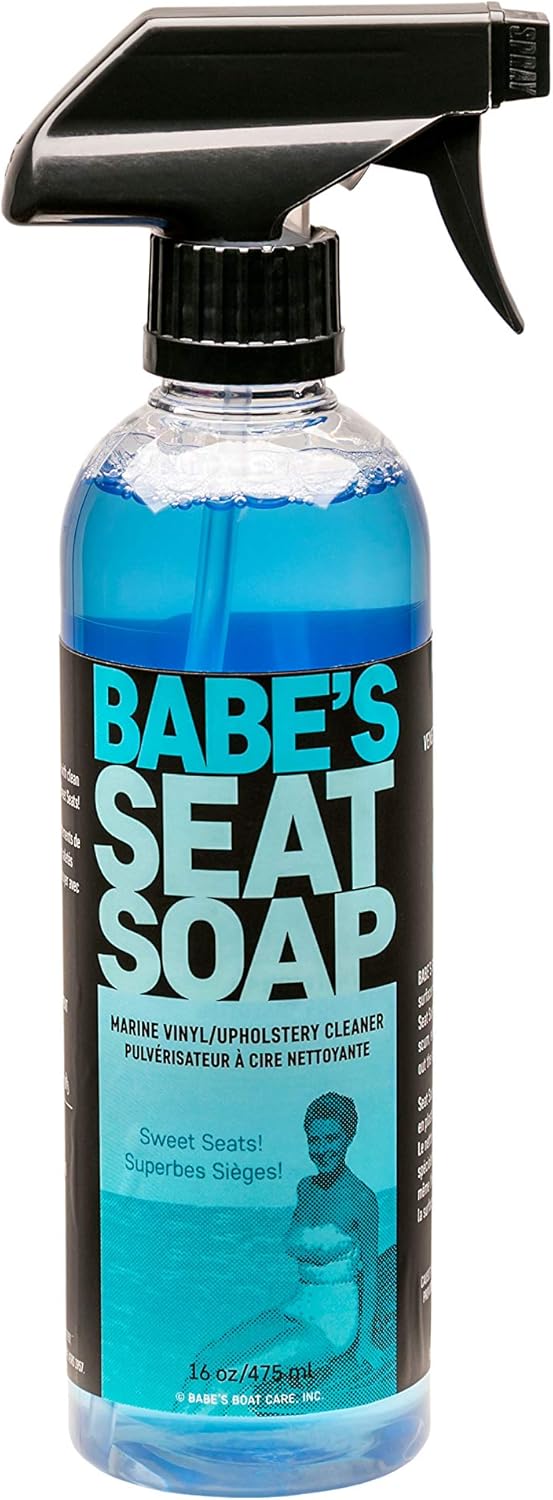 Babe’s Seat Soap – Marine Vinyl, Plastic & Leather Cleaner for Boat Seats – Cleans, Conditions & Protects Upholstery from Suntan Oil & Dirt - 1 Pint/Spray