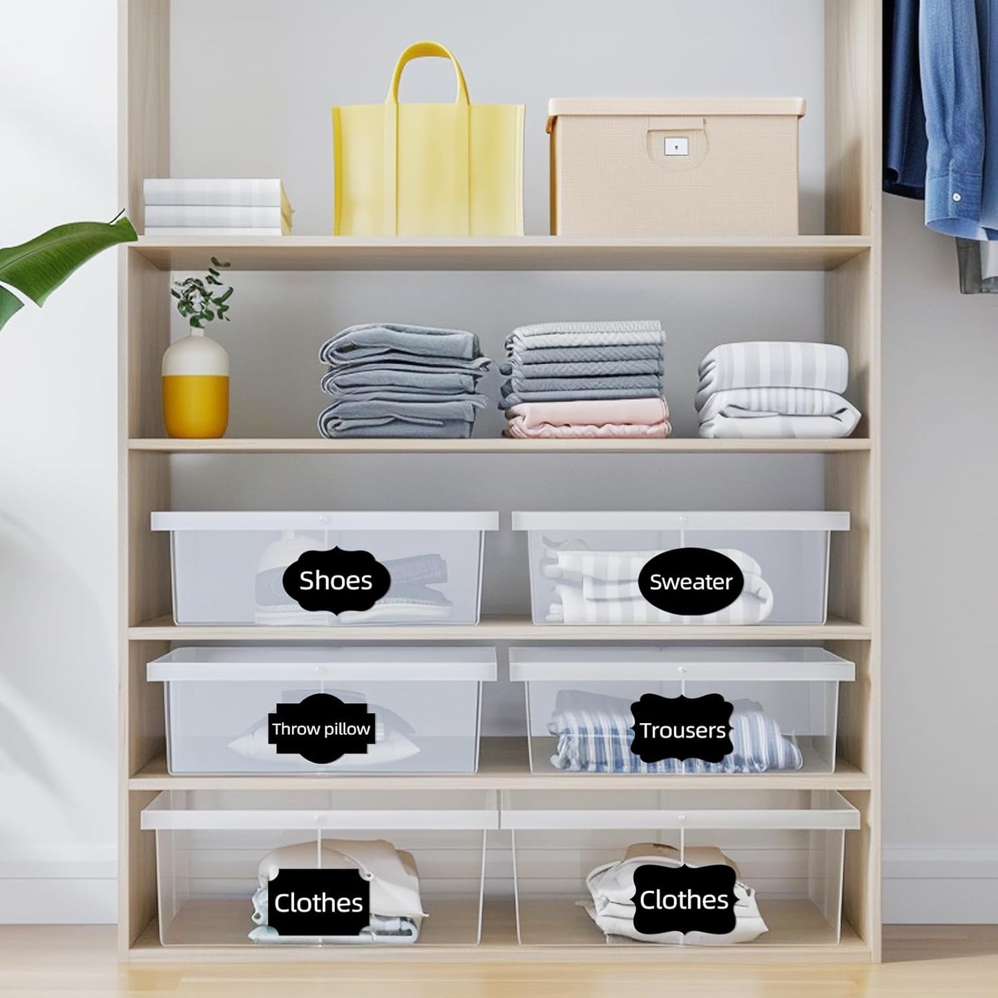 Black Labels Stickers, 250 PCS 3" x 2" Fancy Shape Sticker for Storage Box or Food Jars Holiday Present Christmas Gift Tags