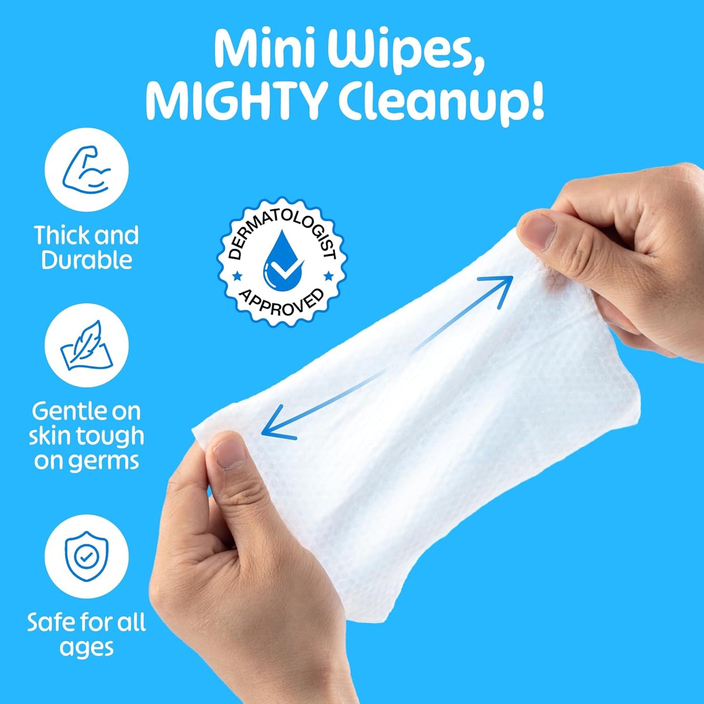 Fomin Mini Hand Sanitizer Wipes 8 Pack (8 Count) - Fragrance Free Mini Wet Wipe - pH Balanced, Biodegradable, Antibacterial On The Go Hand Sanitizing Wipes - Hypoallergenic, Plant-Based Travel Wipe