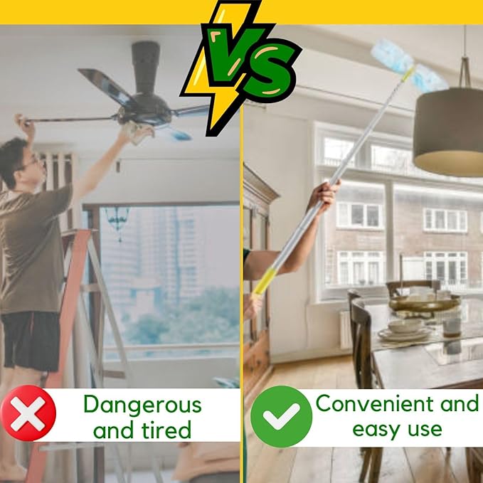 Duster Refills,Static Dust Removal Brush Disposable Dusting Head Compatible with Swiffer Duster Refills for Electronics, Furniture, Blinds, Ceiling Fans (Yellow, 30 PCS)