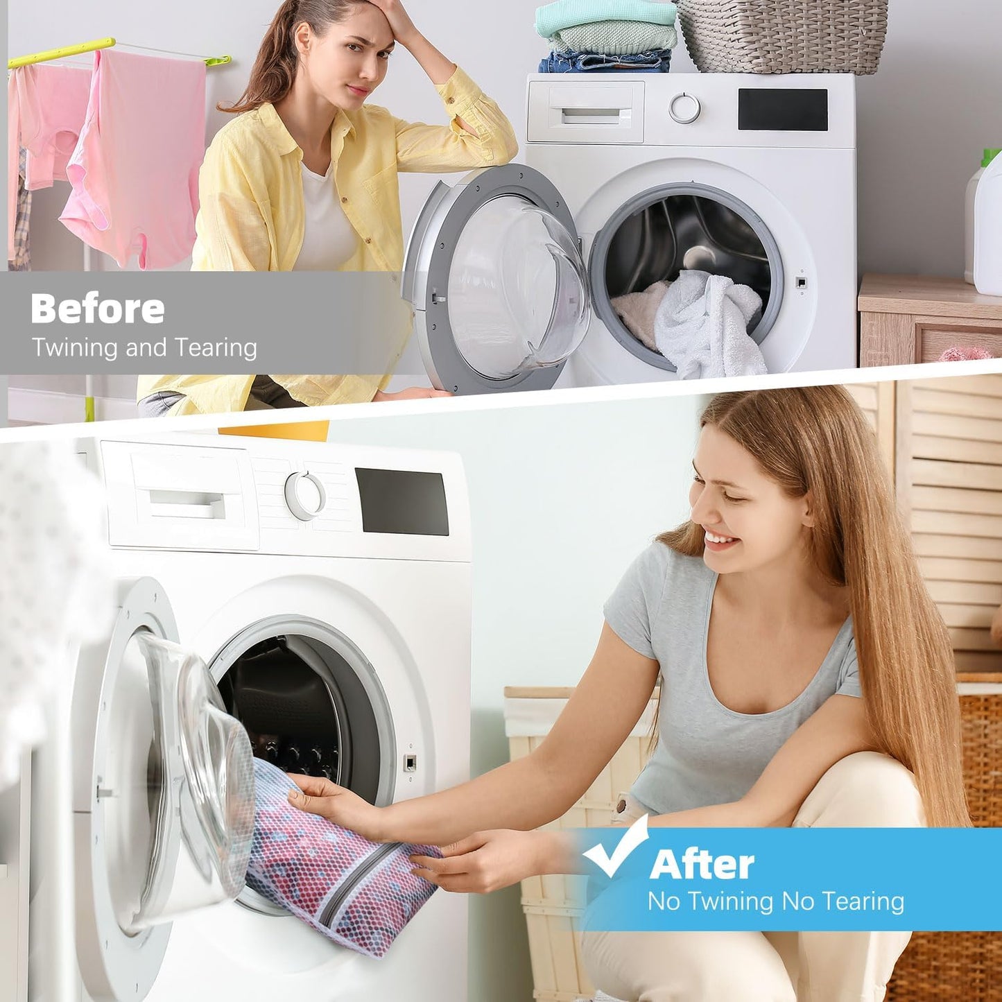 6-Pack Honeycomb Mesh Laundry Bags for Delicates - 12x16 Inches Medium Washing Bags for Bras, Lingerie, Socks, Baby Clothes - Gentle Wash Protection with Zipper Closure (6 Medium)