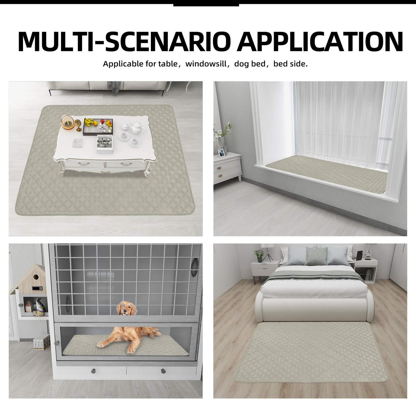 Easy-Going Sectional Couch Covers for Dogs L Shape Sofa Cover Reversible Sofa Slipcover Chaise Lounge Cover Furniture Protector Cover for Pets Dog Cat (42 x 68 inches, Beige/Beige)