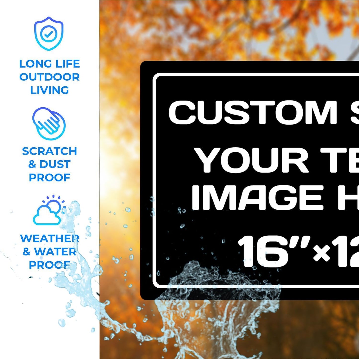 Personalized Aluminum Weatherproof Metal Signs - Multiple Sizes, Custom Text & Picture, Hazard, Garden, Custom Door Signs