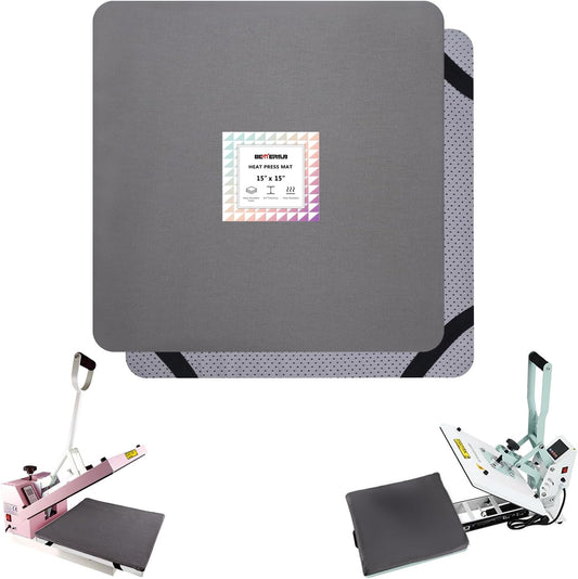 BetterSub Heat Press Mat, 15'' x 15'' Thick Heat-Resistant Foam for Protective Heat Transfer Machine Replacement Pad, Washable Base for HTV Craft Vinyl Ironing Insulation Transfer