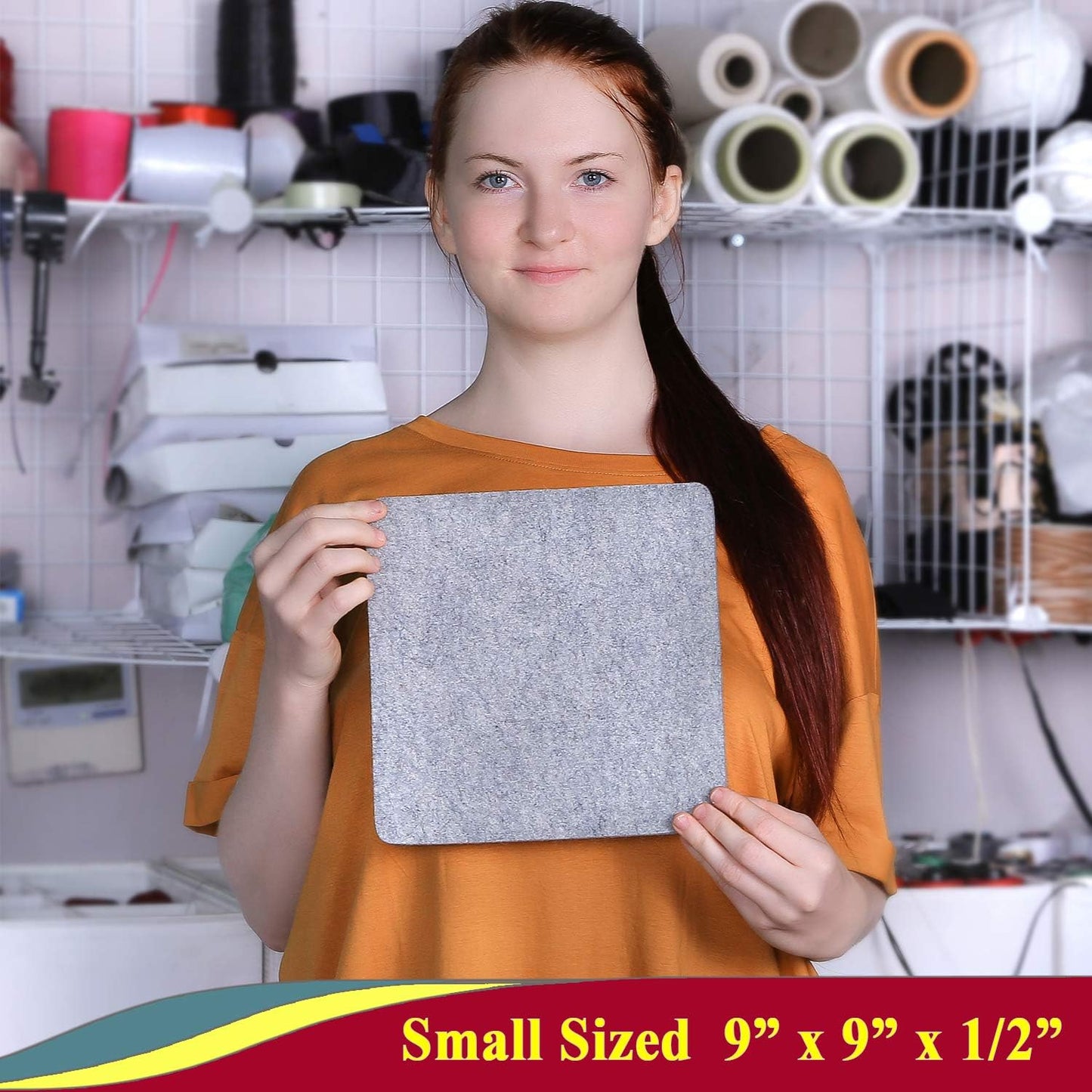 Wool Pressing Mat - 9" x 9" Quilting Ironing Pad - 100% New Zealand Felted Wool Iron Board for Quilters, Great for Quilting & Sewing Projects by Savina