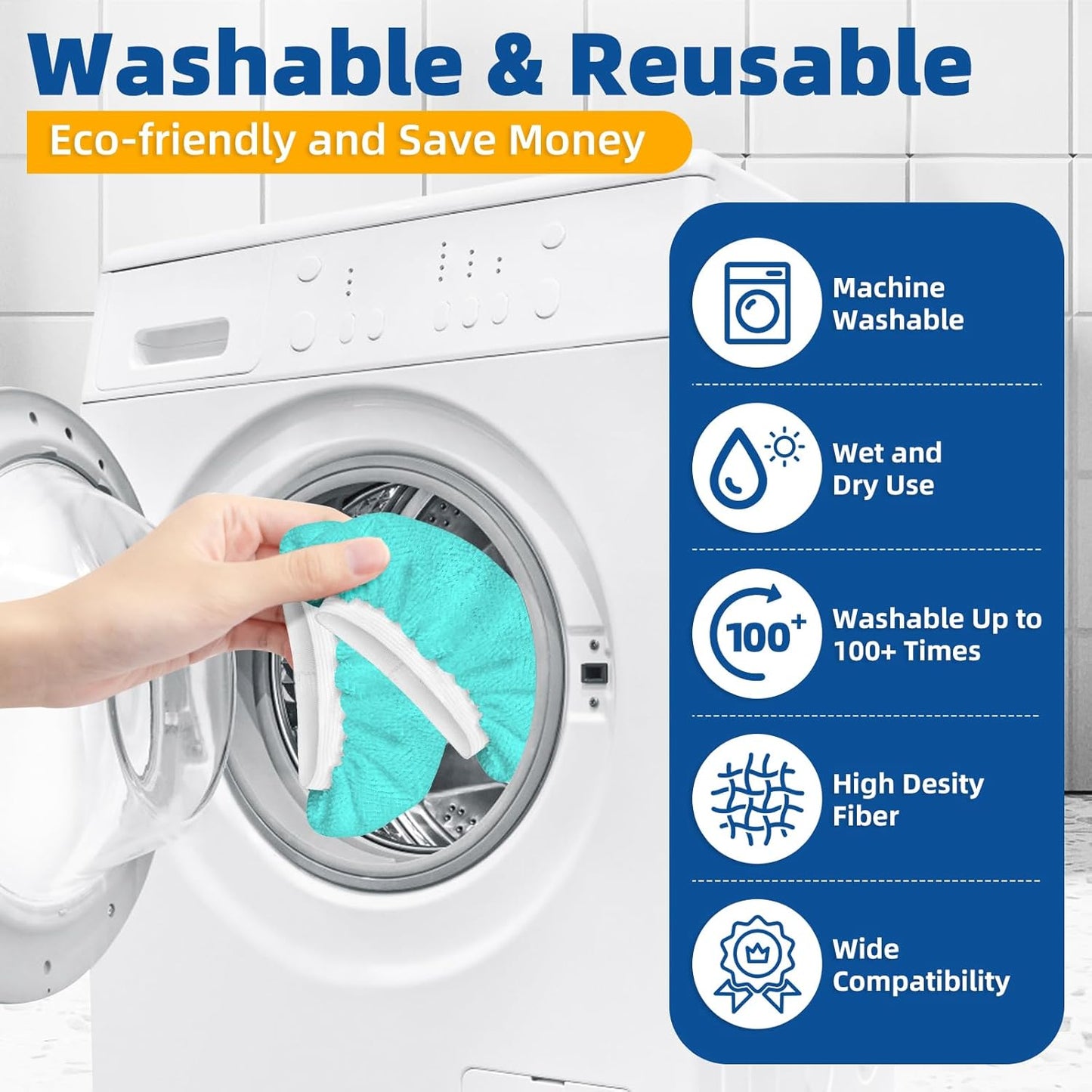 LOVECO 10 Pack Universal Steam Cloths for Handheld Steam Cleaner, Compatible with Bissell Steam Shot, Comforday, Wagner Spraytech etc - Reusable Washable Microfiber Rags - Peacock Blue