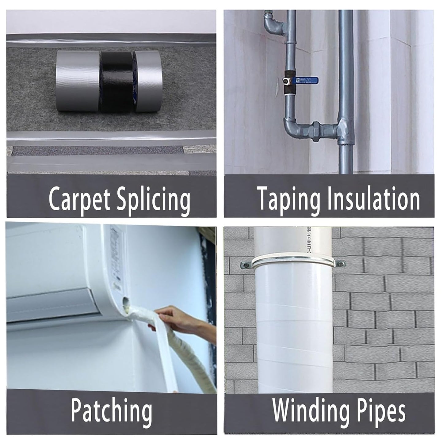 3Pack Duct Tape Heavy Duty Single Sided, Strong Adhesive High Strength, Waterproof Mesh Tape for Indoor Outdoor Repairing Sealing Bonding, Easy Use Hand Tearable, 3.15 Inch x 33 Feet, White