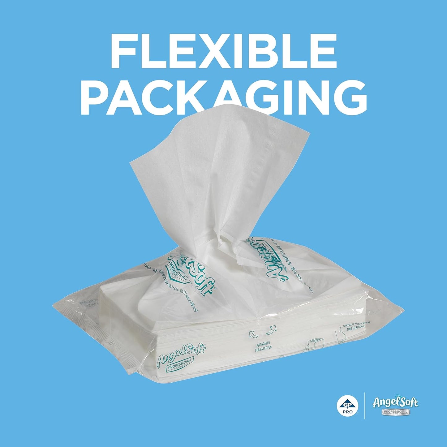 Georgia-Pacific Angel Soft Professional Series Polyflex 2-Ply Facial Tissue Paper (47580),96 Sheets Per Pack, 54 Bulk Tissue Packs Per Case, Fits Any Dispenser