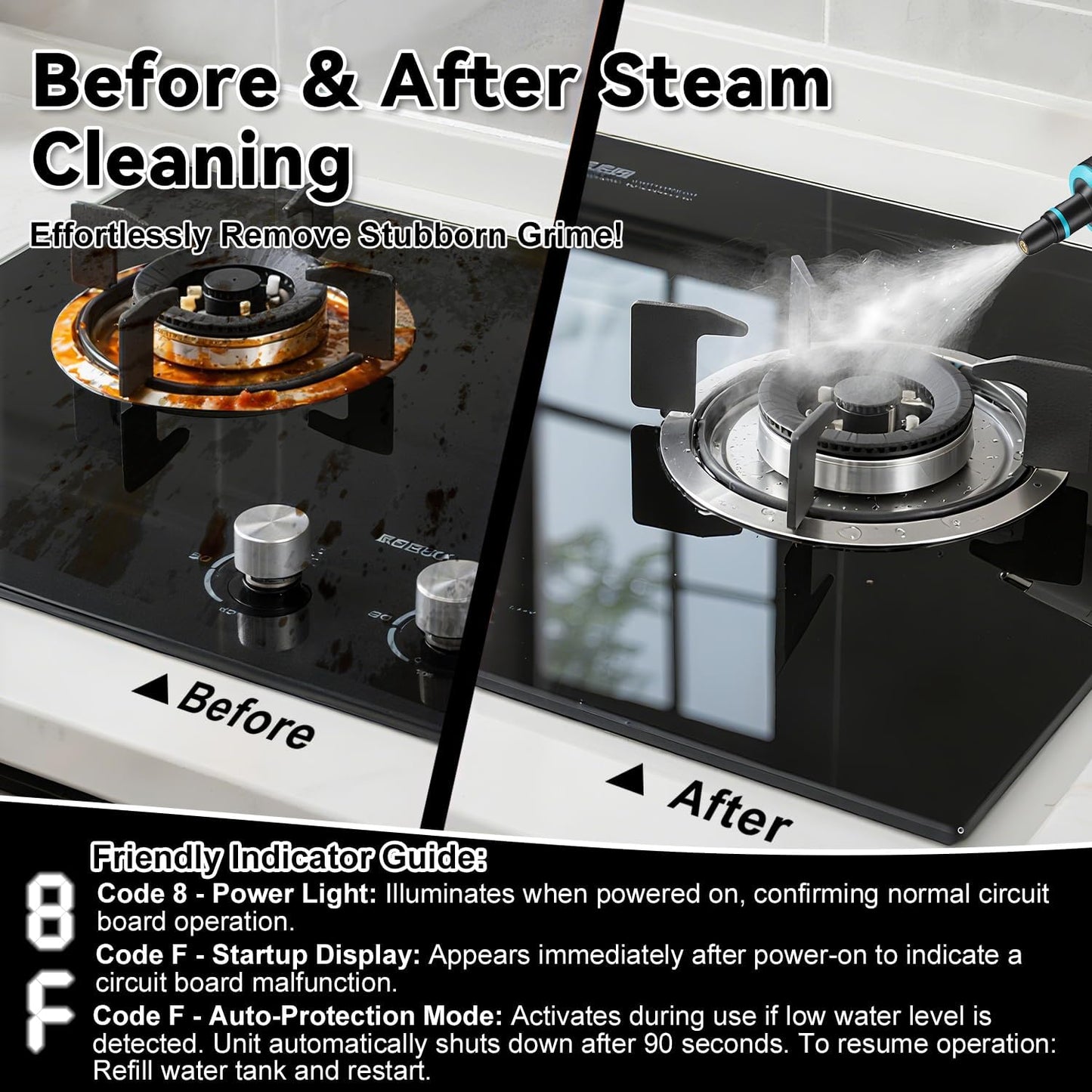 Steam Cleaner for Home, 2500W Portable Handheld Steamer for Cleaning, Large Capacity Tank Pressurized Steam Cleaning Machine for Car, Bathroom, Kitchen, Furniture, Grout, Floor, Tile