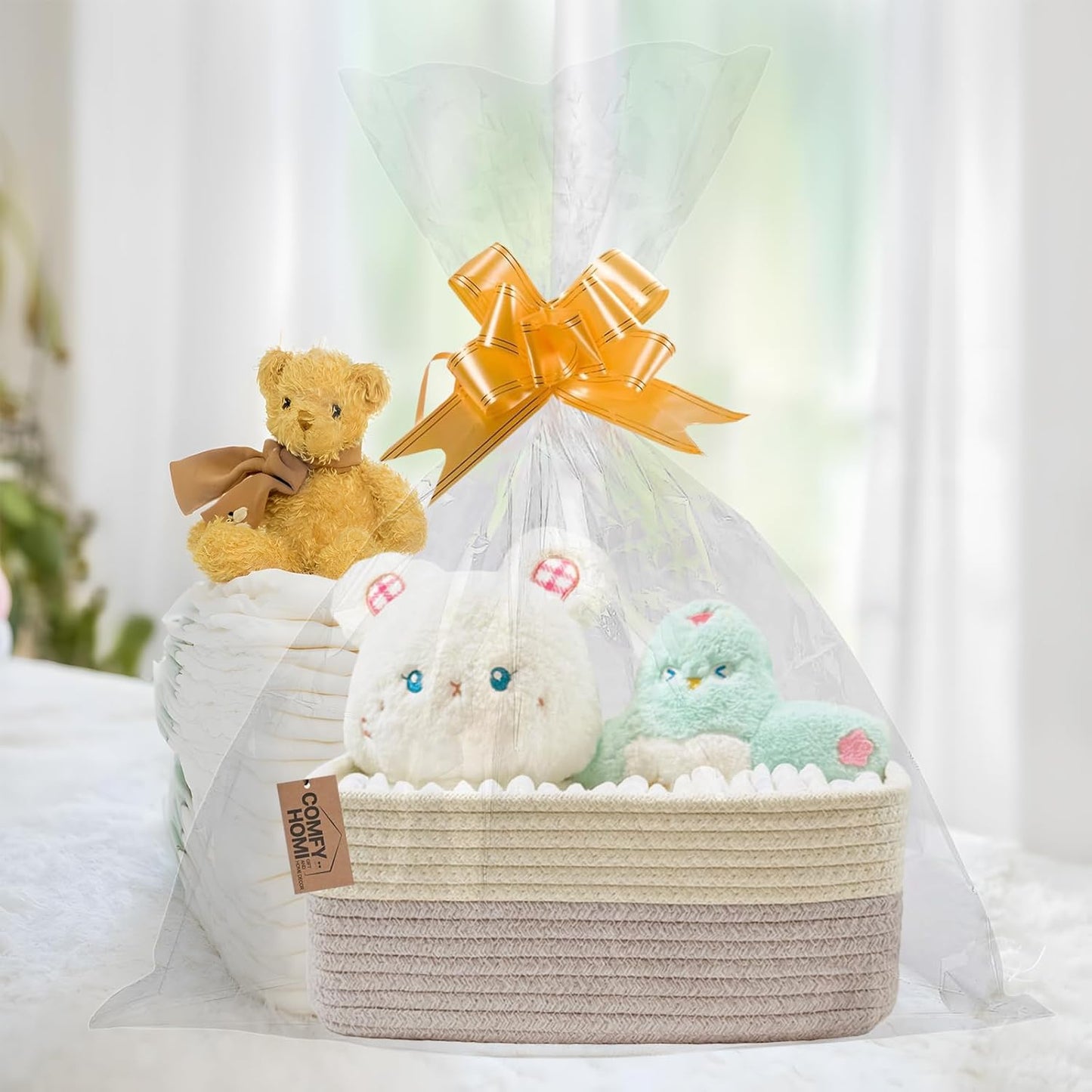 COMFY-HOMI 11.5"x7.5"x4.7" Storage Baskets for Organizing | Cotton Rope Woven Basket | Toy Storage Bin Box | Basket for Shelves, Closet Organizer Bin, Decorative Closet Shelf, 3 Pack, Beige brown