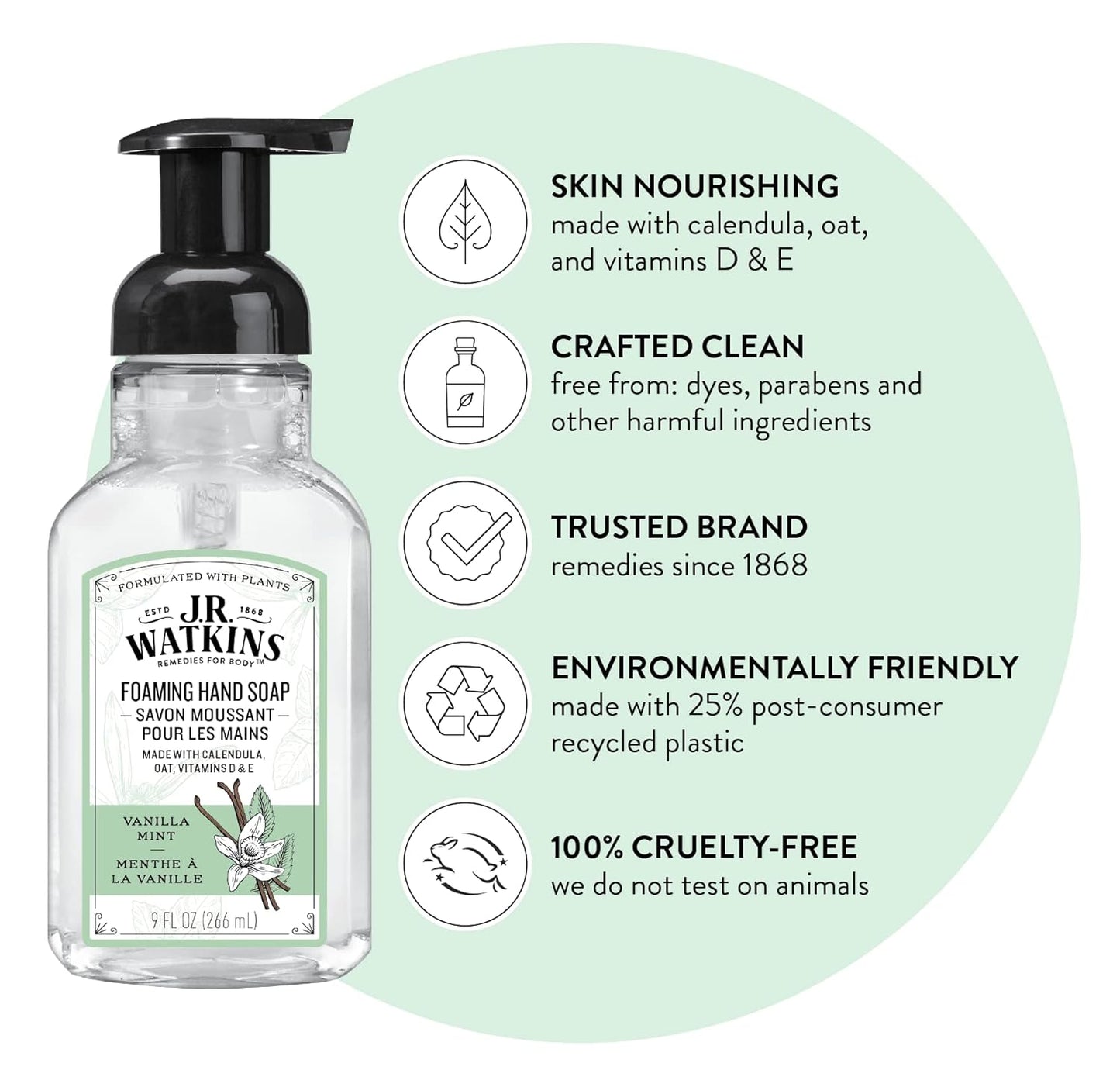 Watkins Hand Soap Vanilla Mint, 9 Fl Oz (Pack Of 6)