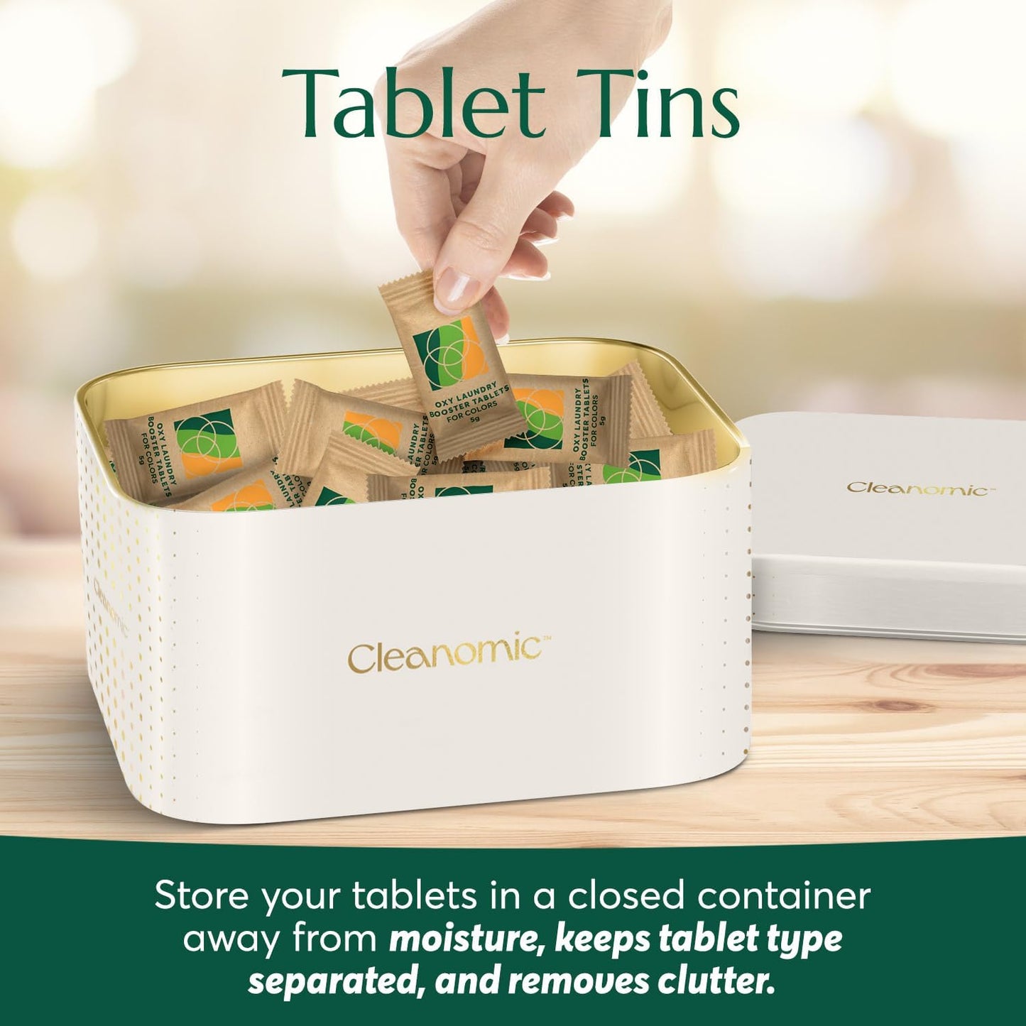 Cleanomic Oxy Booster Tablets (Colors) and Tablet Tin Bundle