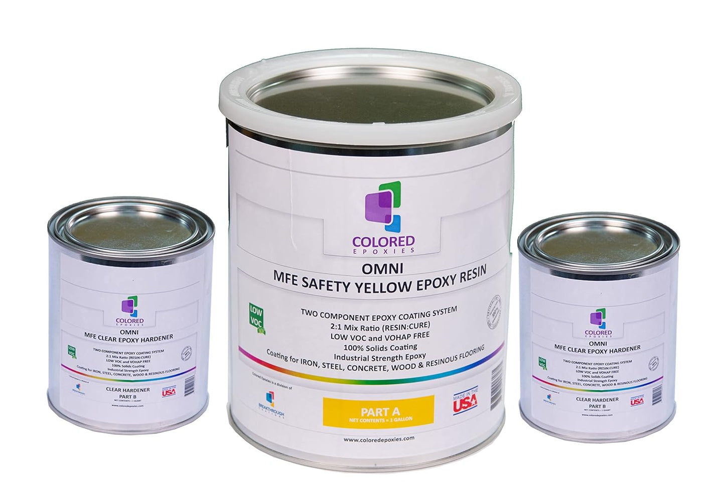 Colored Epoxies Safety Yellow Epoxy Resin for Bar Tops, Table Tops, Wood, Concrete, Epoxy Art & Crafts 1.5 Gallon