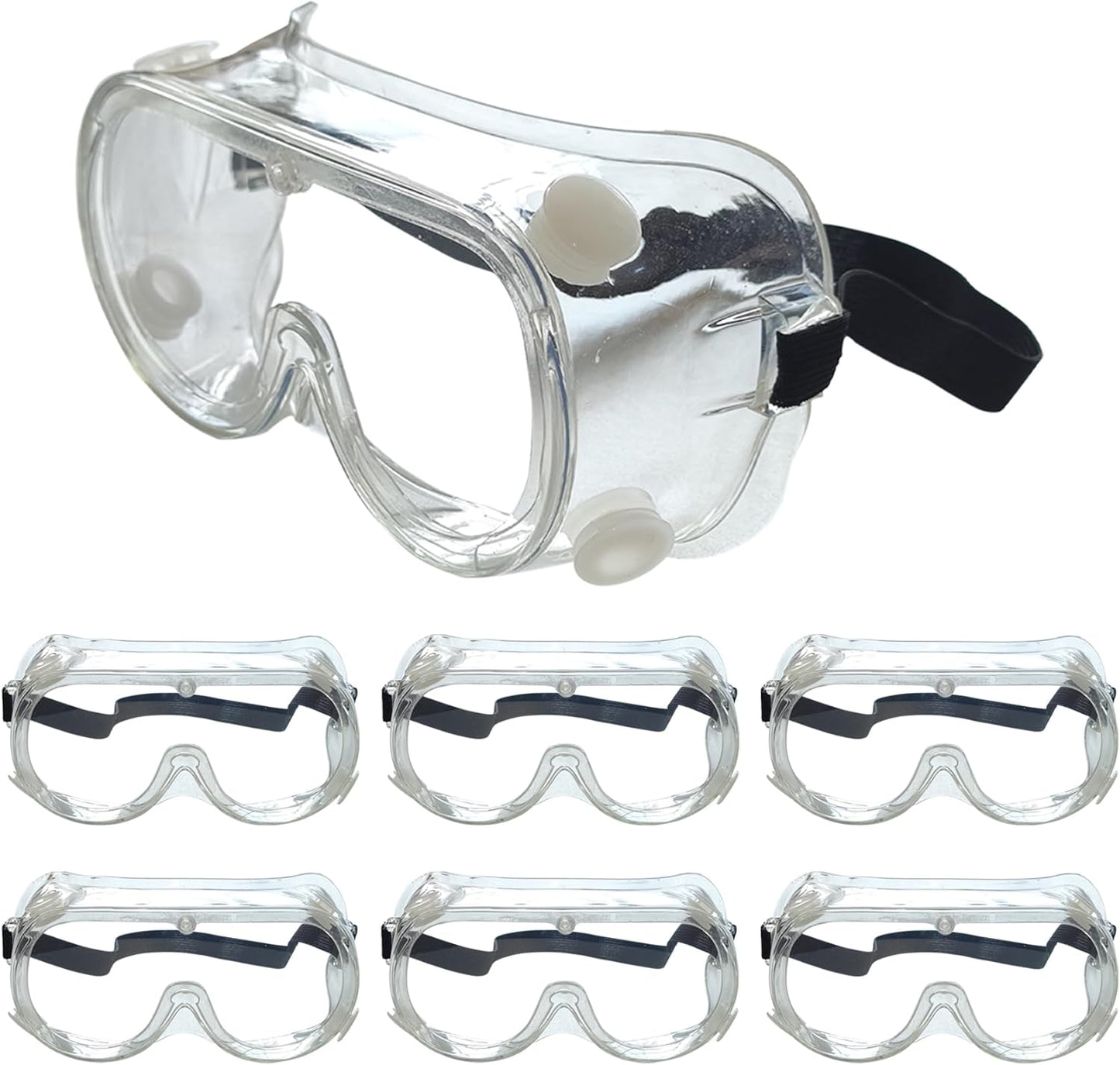 Safety Goggles 6 Pack - Anti-Fog Protective Safety Glasses - Clear Lens Adjustable Soft Lightweight Protection Eyewear