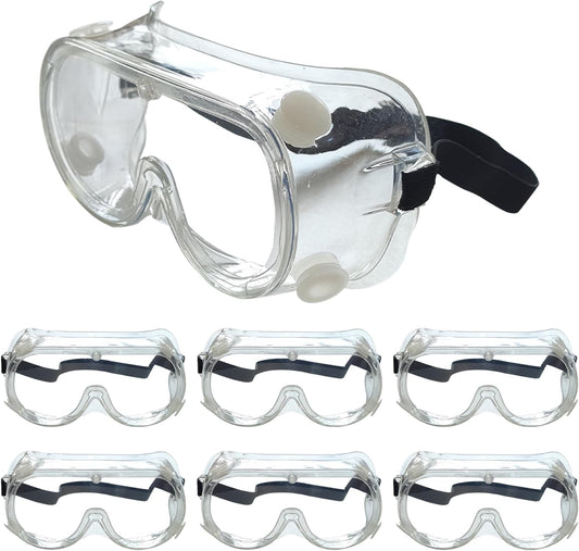 Safety Goggles 6 Pack - Anti-Fog Protective Safety Glasses - Clear Lens Adjustable Soft Lightweight Protection Eyewear