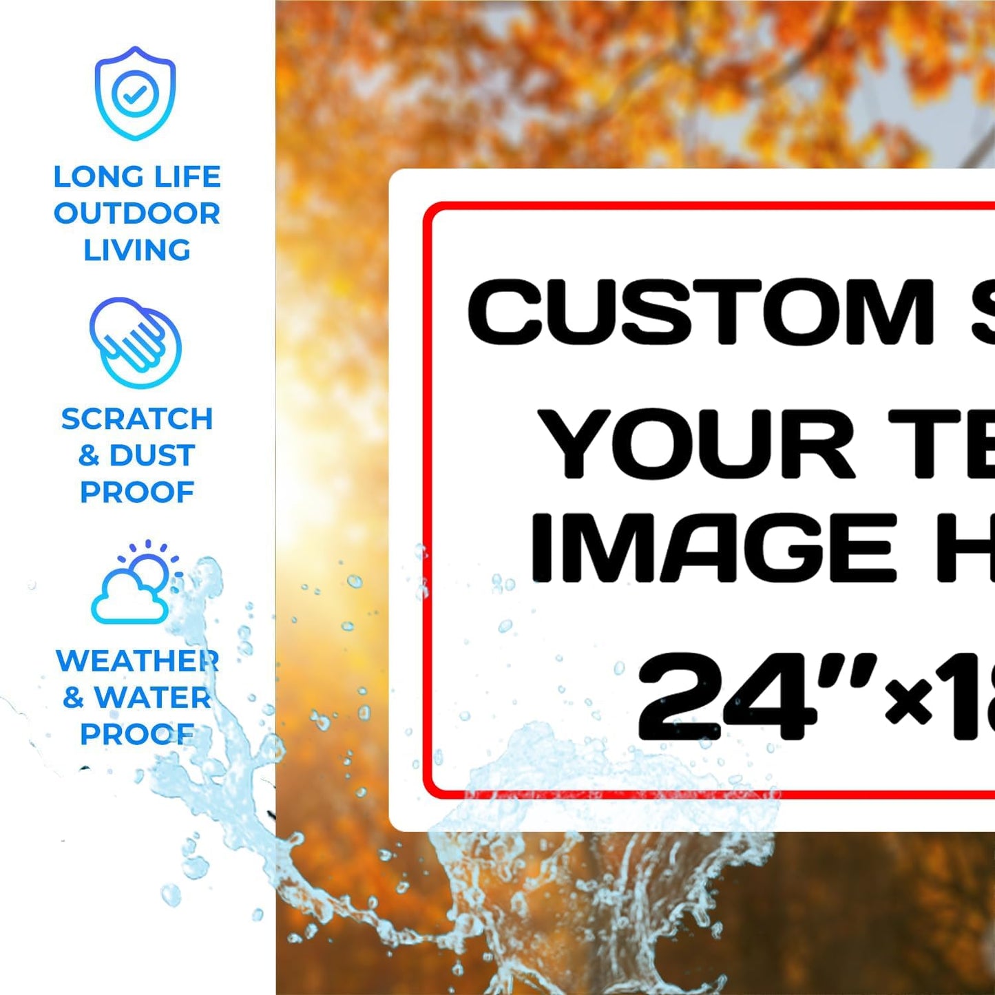 Personalized signs,Aluminum Weatherproof Metal Sign,Optional reflective,Personalized Text And picture Here,for garden, door sign, business,factory