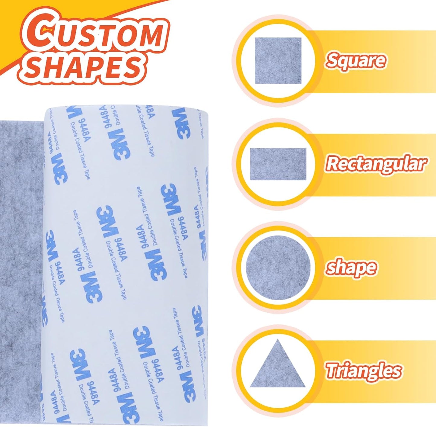 Felt Furniture Pads, Non Slip Self Adhesive Cuttable Felt Tape Gray Heavy Duty Felts Strip Roll for Protecting Hardwood Floors Chair Wall Protector (40 x 5 x 0.12 Inch)