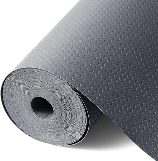 Shelf Liners for Kitchen Cabinet Waterproof Drawer Liner Non Adhesive EVA Material Cupboard Mat Refrigerator Mats Fridge Liner for Desks Gray Liner 23.6 x 236.2 Inches
