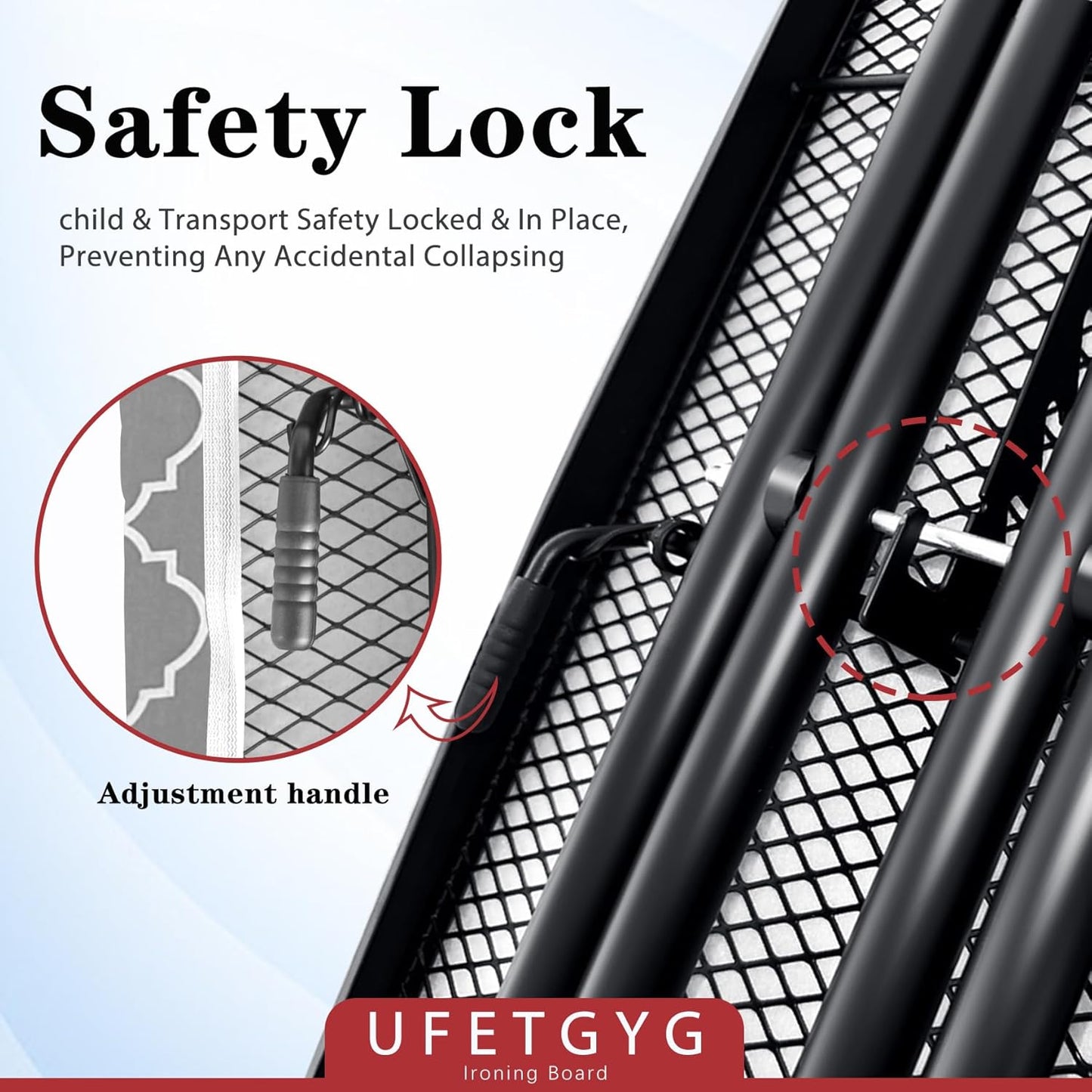 Ironing Board with Silicone Iron Rest pad,Extra Thick Cover,14x54 Compact and Space Saver Iron Board, Height Adjustable,Stable Structure, Easy to Fold, White and Gray