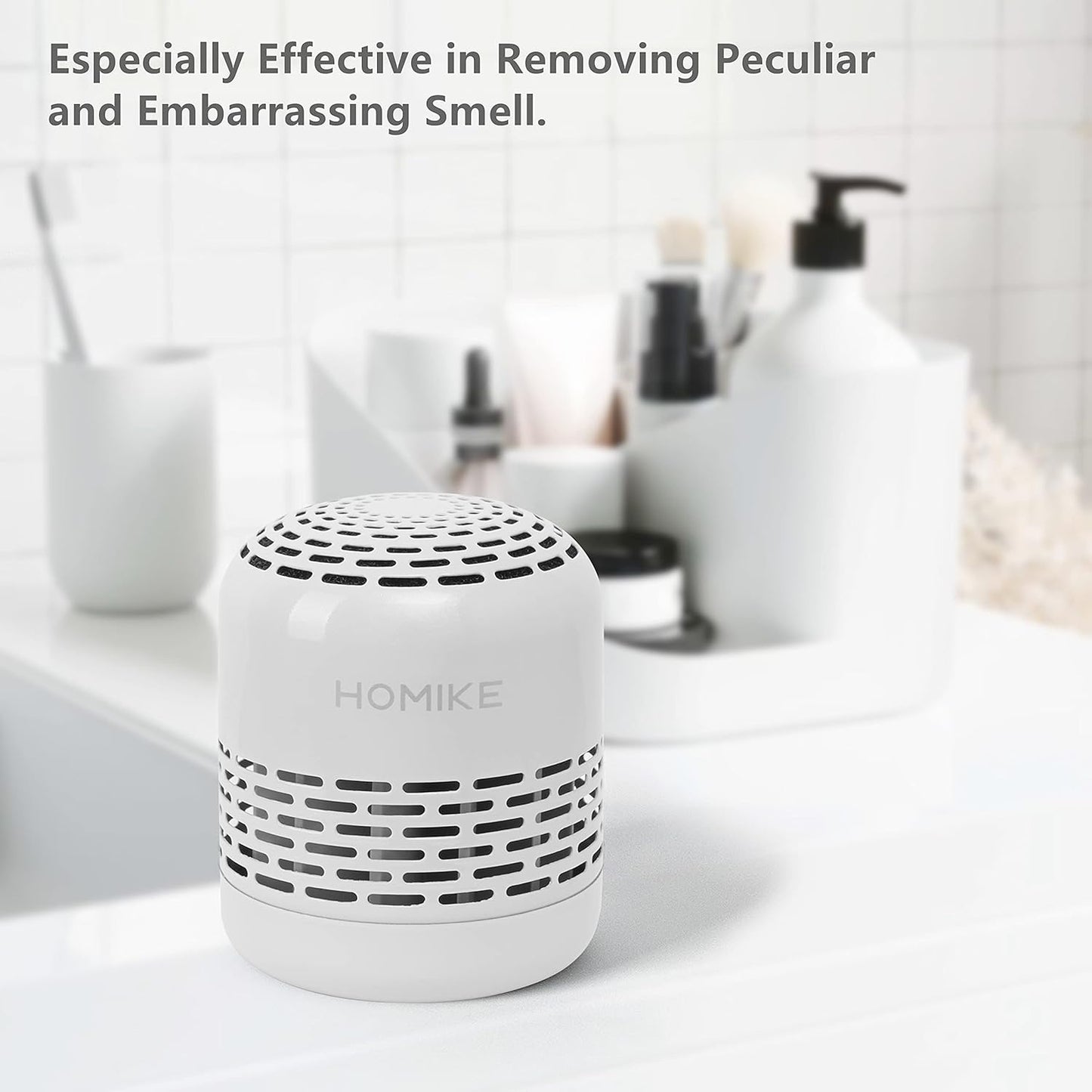 HOMIKE Refrigerator Deodorizer, Odor Eliminator,Last up to 10 Years for Car,Closet,Shoes Cabinet,Fridge and Freezer,Outperforms Baking Soda and Activated Carbon(White)