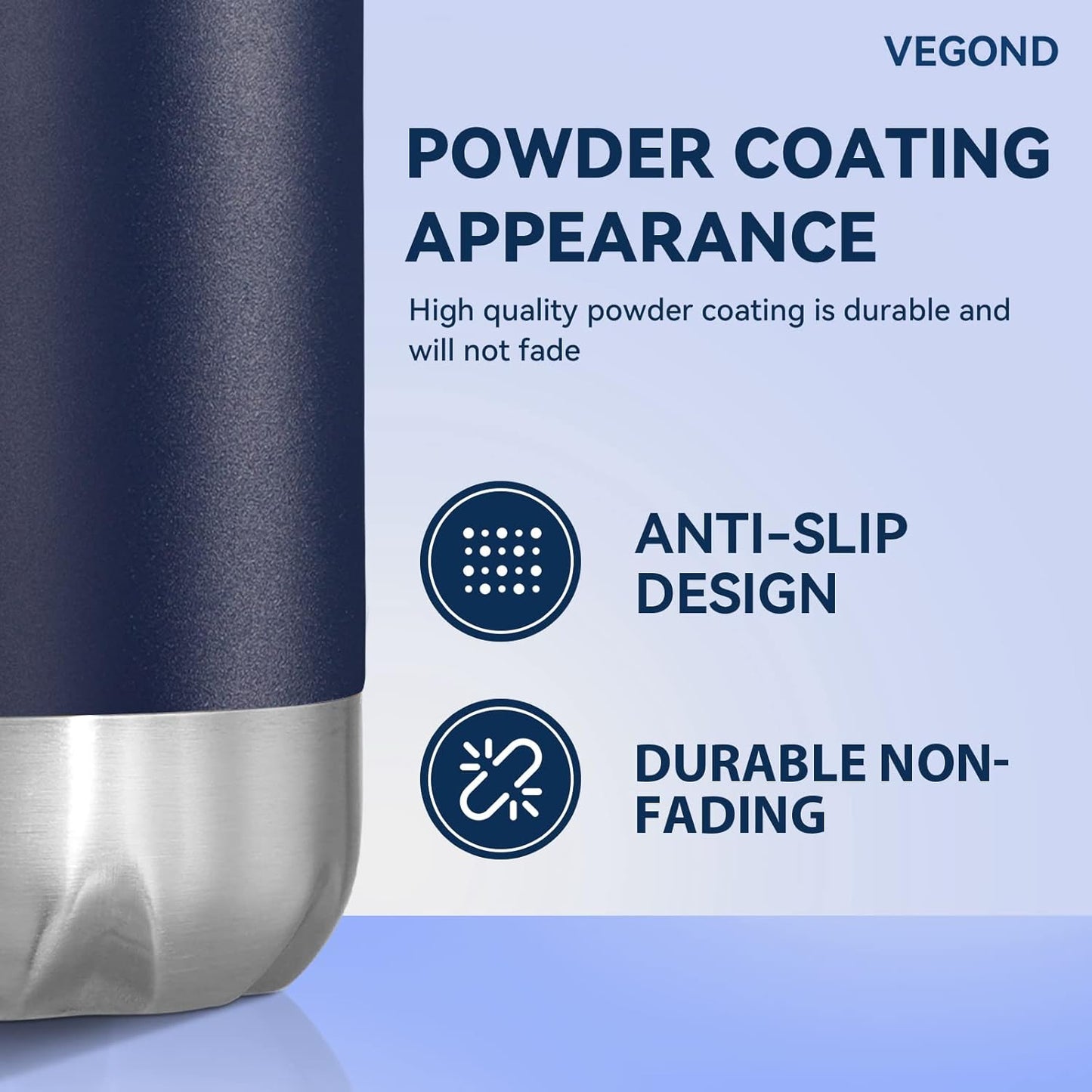 VEGOND 17oz Stainless Steel Water Bottles Bulk, Reusable Metal Sports Water Bottle Keeps Drink Hot and Cold, BPA Free Double Wall Vacuum Cola Shape Insulated Water Bottles for Camping Gym, 4 Pack