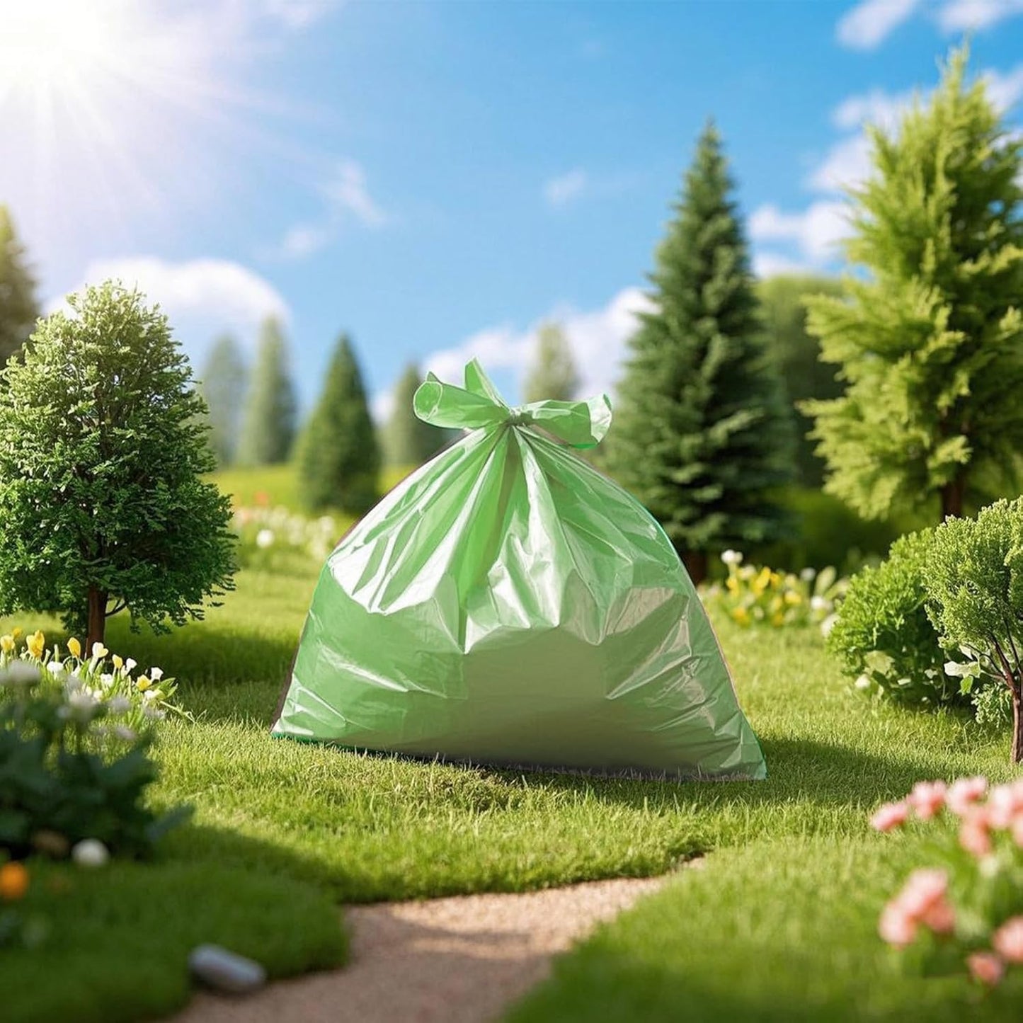 Biodegradable Compost Recycling Trash Bags, Compostable 13 Gallon Plastic Trash Bags For Kitchen, 100 Count, 1.2 Mils,60 Liter, Recyclable Composta Large Heavy Duty Garbage Bag (100)