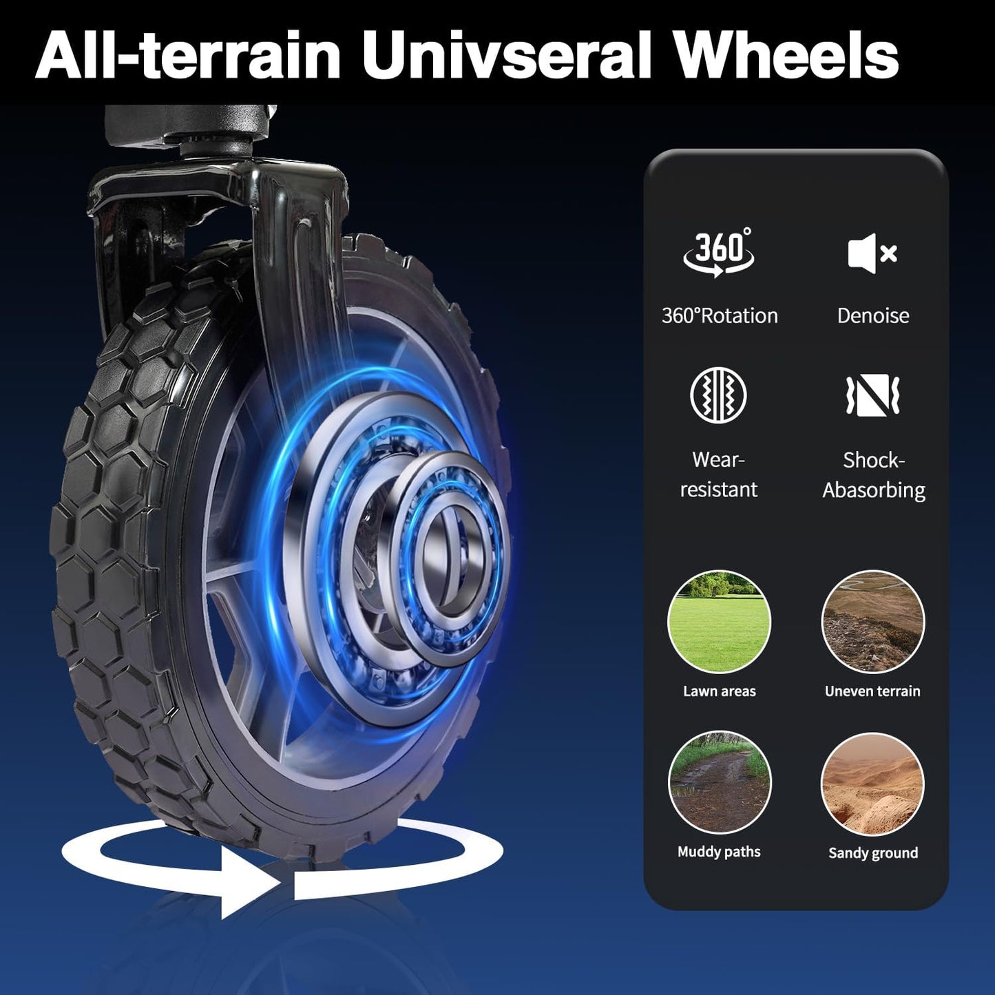 Moon Lence Collapsible Folding Wagon Cart Heavy Duty Folding Garden Portable Hand Cart with All-Terrain Beach Wheels, Adjustable Handle & Drink Holders (Grey & Ivory)