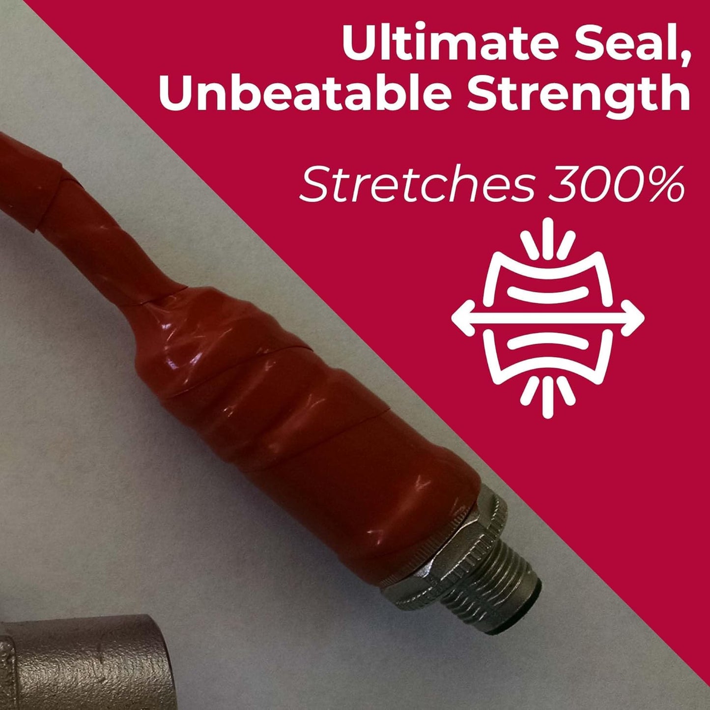 X-Treme Tape MOCAP Heavy Duty Electrical Tape, Self-Fusing Silicone Rubber, Waterproof & Insulating Flexible Tape, Electrical for Hose, Automotive, Outdoor & Repairs - 1" x 10ft Roll- Iron Oxide Red