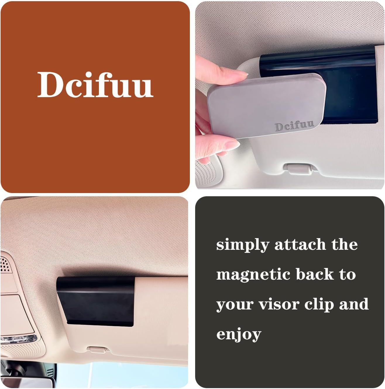 Grove Air Freshener, Stone Scent Starter Kit, Odor Eliminator - Car Visor Clip (Pack of 1 - Grove Scent)