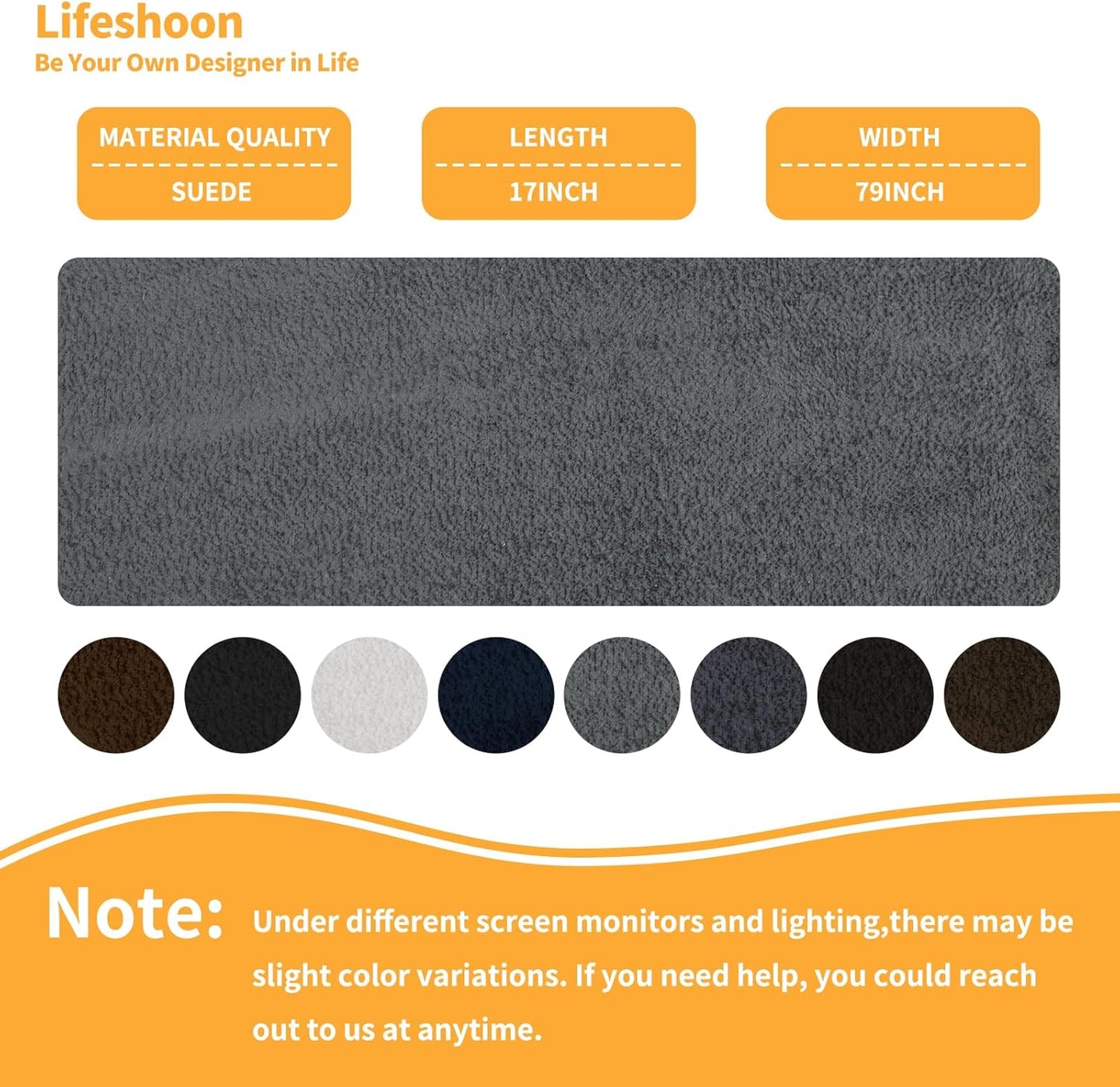 Fabric Repair Patches, 17X79 Inch Self-Adhesive Suede Patches Tape Durable, DIY Large Fabric Repair for Sofa, Couches, Furniture, Chair, Clothing （17X79 Inch, Dark Grey）