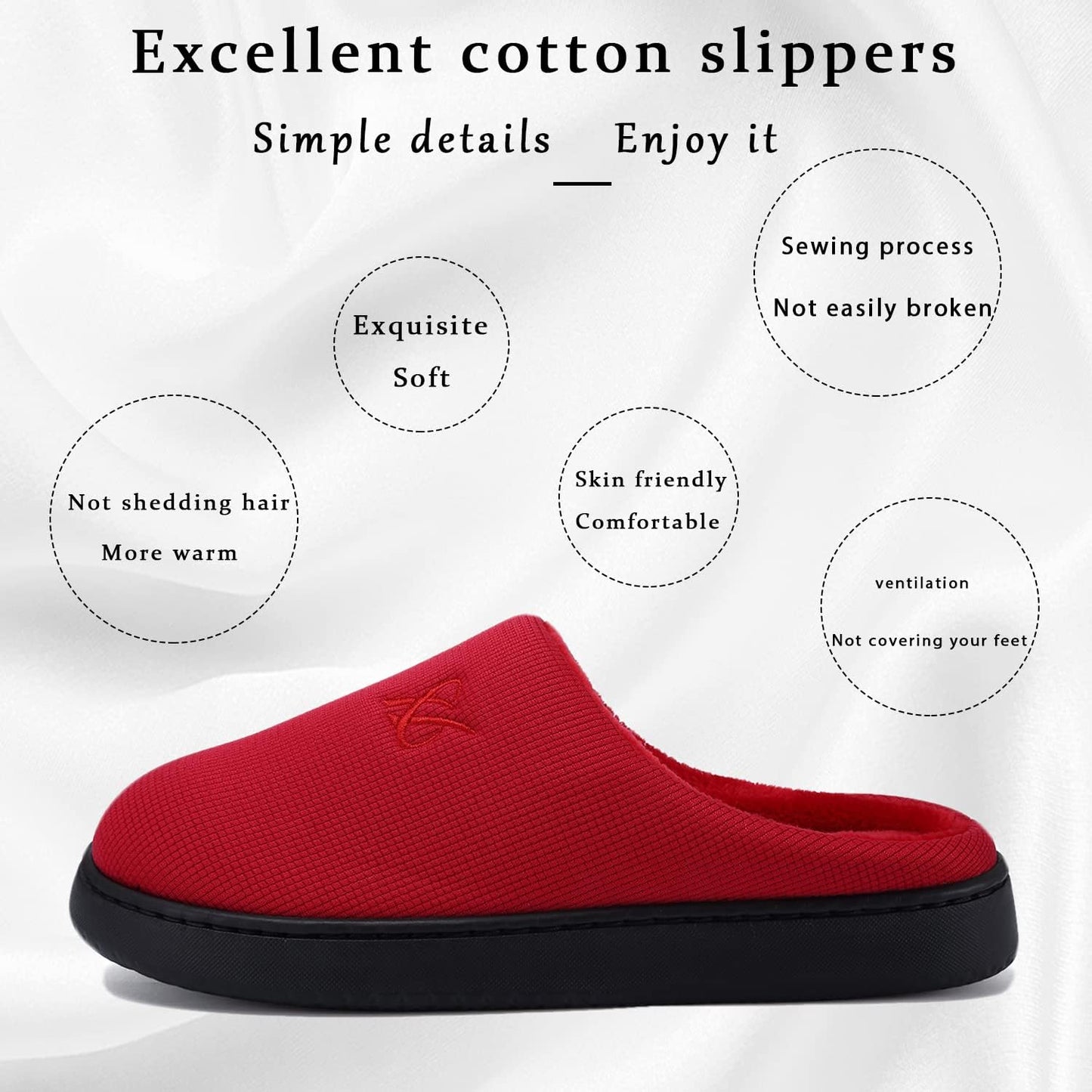 Memory Foam Slippers for Women's and Men's Casual House Shoes
