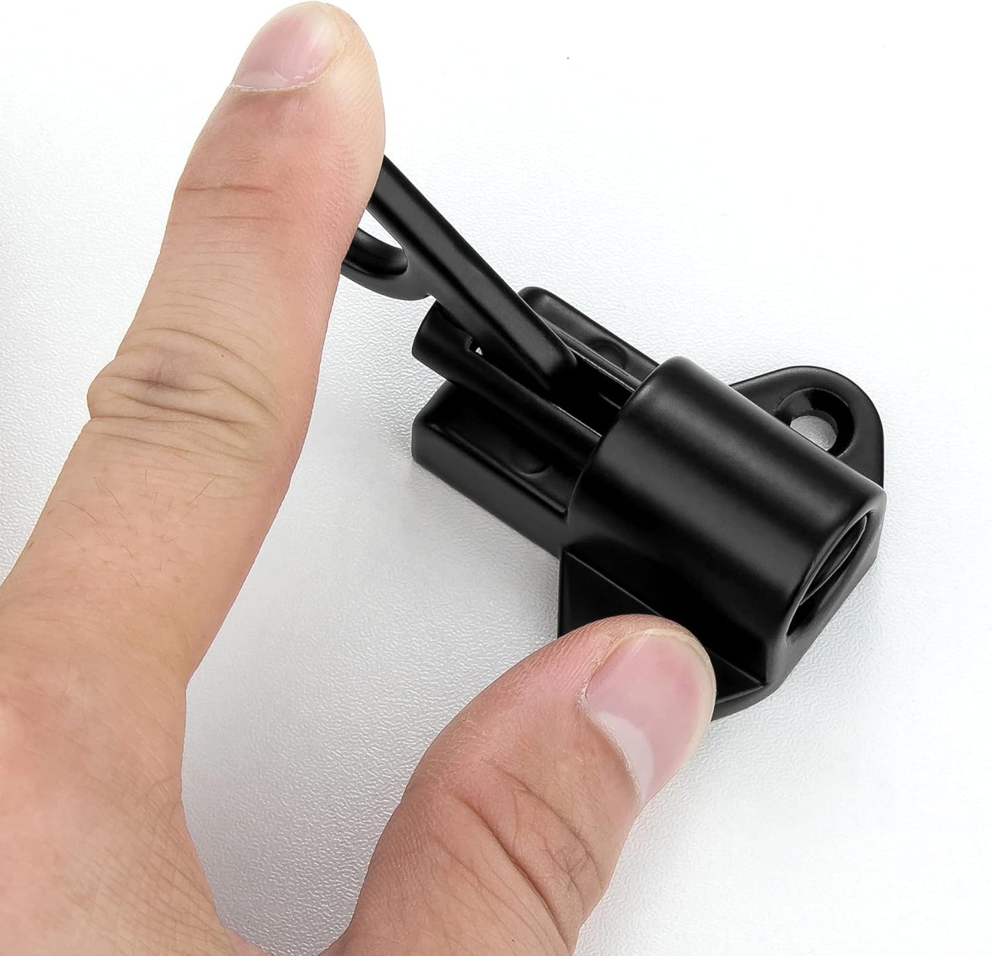 6 Packs Self-Closing Latches，Black Spring Door Lock，Resilient Bolt Latch Aluminum Alloy Safety Automatic Spring Barrel Slide Door Lock with Screws,Used for Gate,Window and Cabinet etc