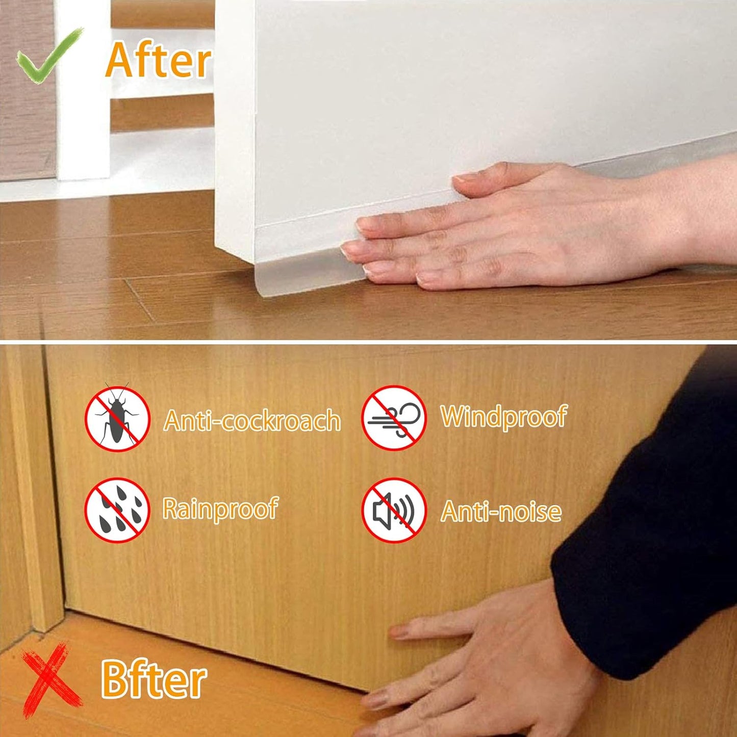 Door Weather Stripping Doors Seal Strip, 26 FT Silicone Sealing Tape for Door Draft Stopper Adhesive for Doors, Windows and Shower Glass Gaps(White, 25mm)