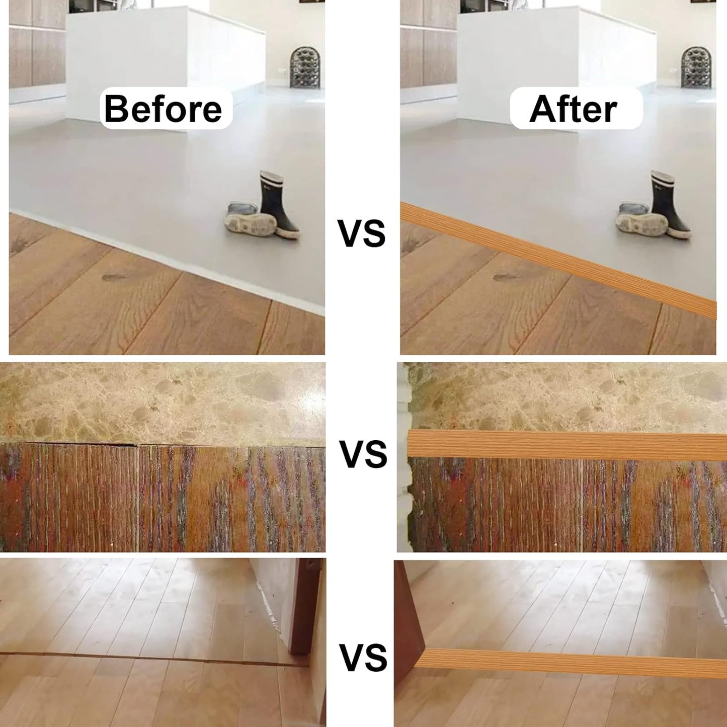 Floor/Door Flat Transition Strip & Self-Adhesive Vinyl Edge Trim - Laminate Gap Covering Joining Strip