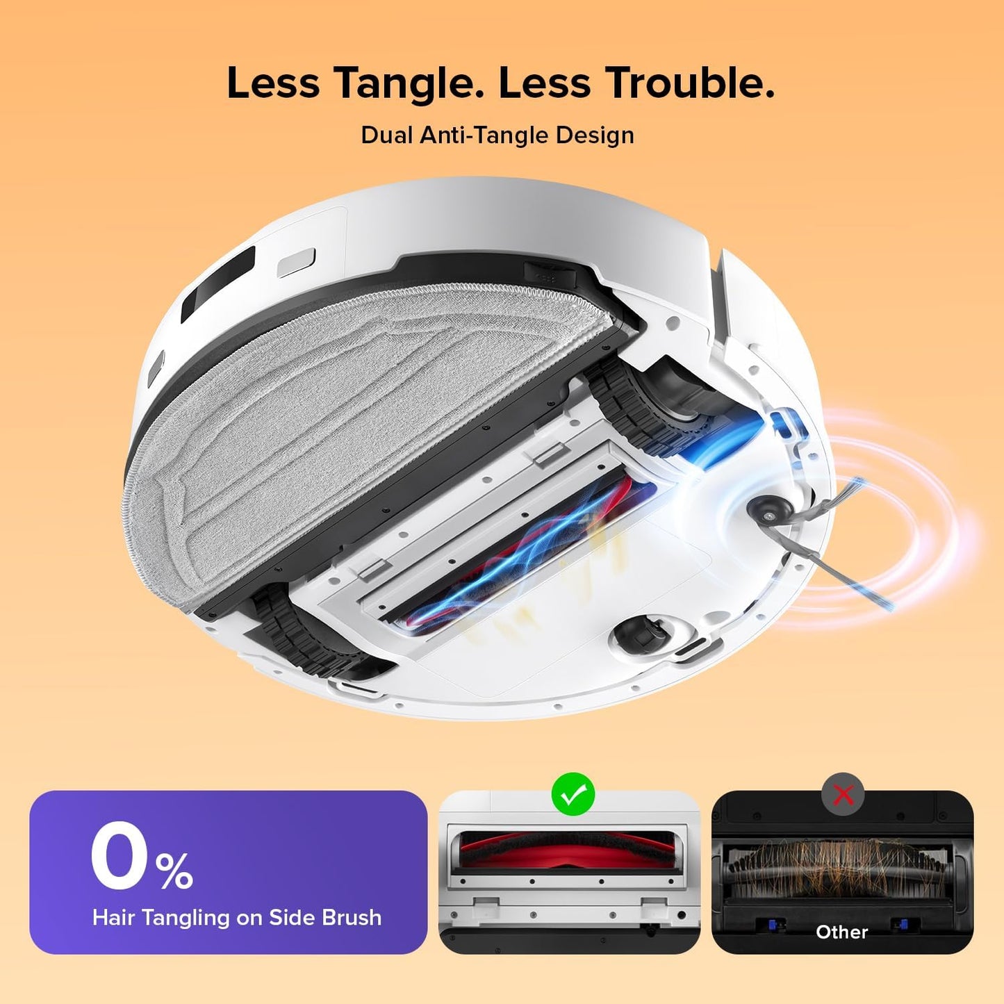 roborock Q10 S5 Robot Vacuum and Mop Cleaner, 10000Pa HyperForce Suction, Dual Anti-Tangle System, Auto-Lifting Mop, ReactiveTech Obstacle Avoidance, App Control, for Pet Hair and Carpet, White