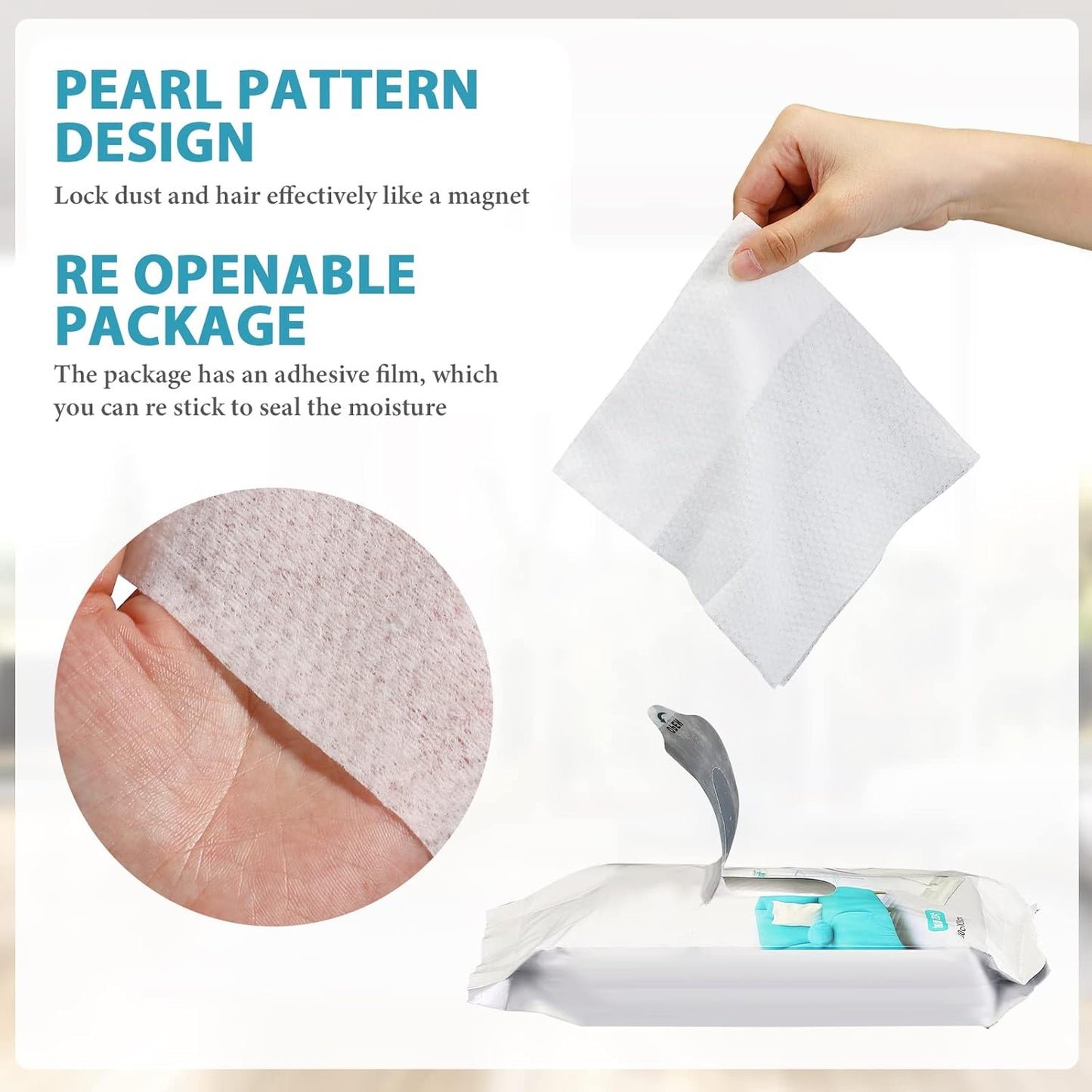 Wet Mop Pads Refills for Floor Cleaning Sweeper Wet Refills Disposable Moist Mopping Cloth Wipes for Wood Hardwood Tile(300 Pcs)