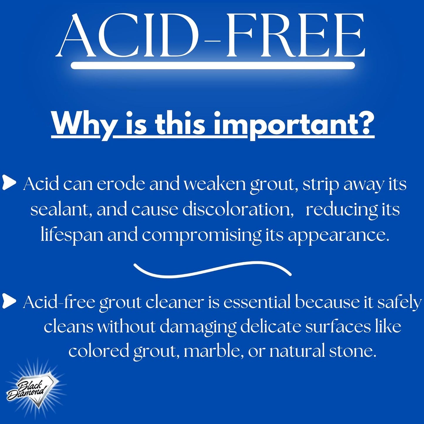 Black Diamond Ultimate Grout Cleaner: Best Cleaner for Tile,Ceramic,Porcelain, Marble Acid-Free Safe Deep Cleaner & Stain Remover for Even The Dirtiest Grout. (1-Quart/1-Brush)