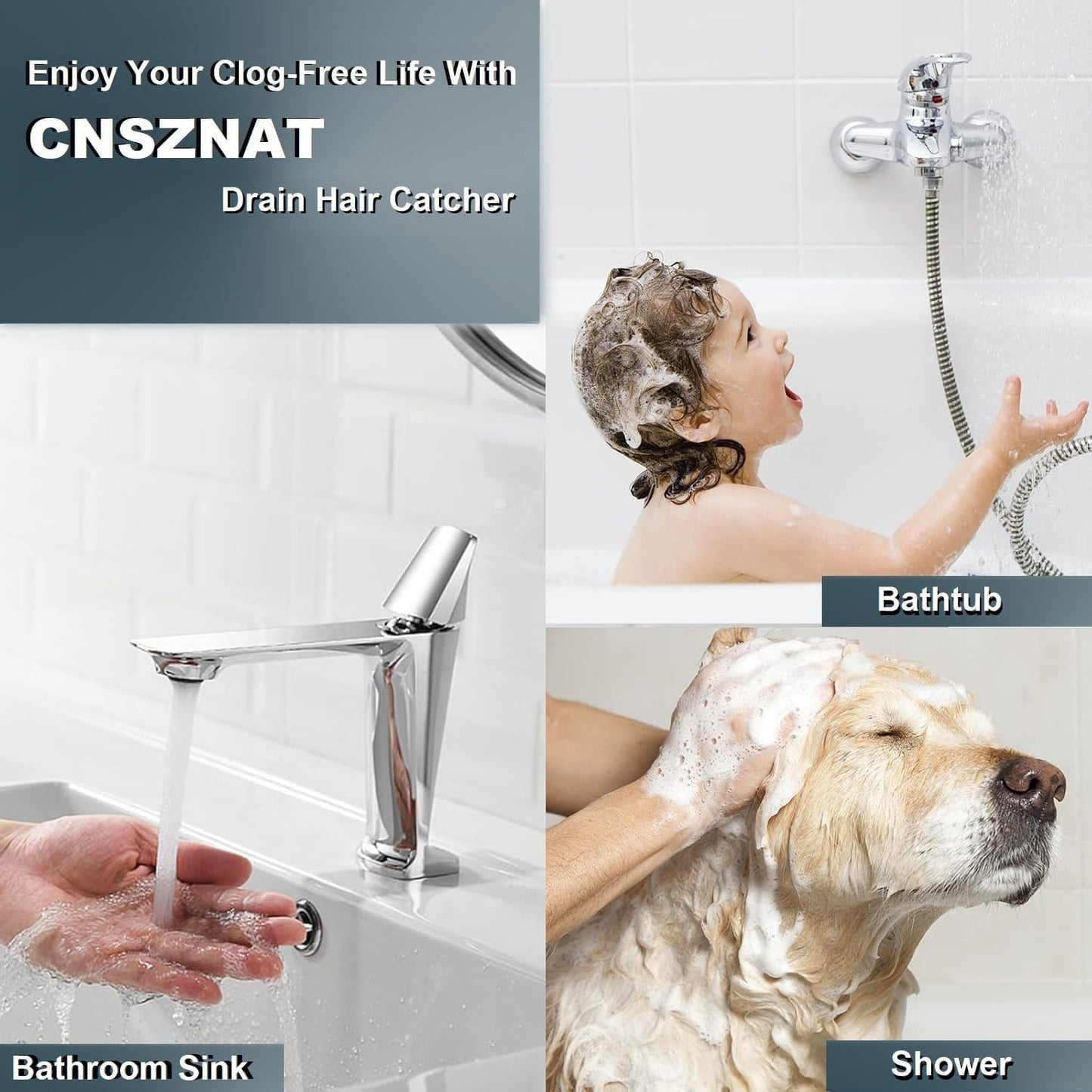 Bathroom Drain Strainers (Set of 3 Sizes), Hair Catcher for Bathroom Sink Bathtub Shower Floor Drain, Stainless Steel Filter Trap Fit Drain Hole from 1.2” to 2.17”