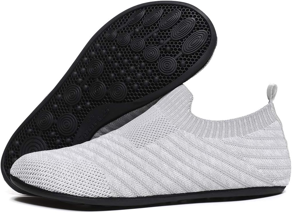 QZKDM Lightweight Slip on Grip Indoor House Slippers Barefoot Non Slip Home Exercise Yoga Shoes for Men Women