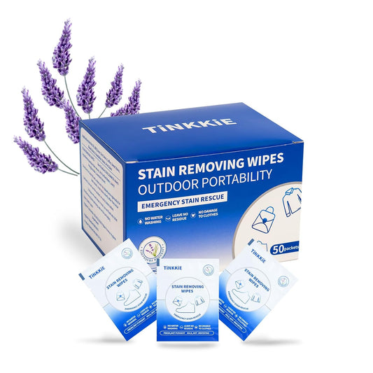 50-Pack Stain Remover Wipes, Portable Clothing Stain Remover Wipes, Instant Stain Remover and Individually Wrapped, Stain Removers for Clothes, Shoes And Surface cleaning of headphones and electronics