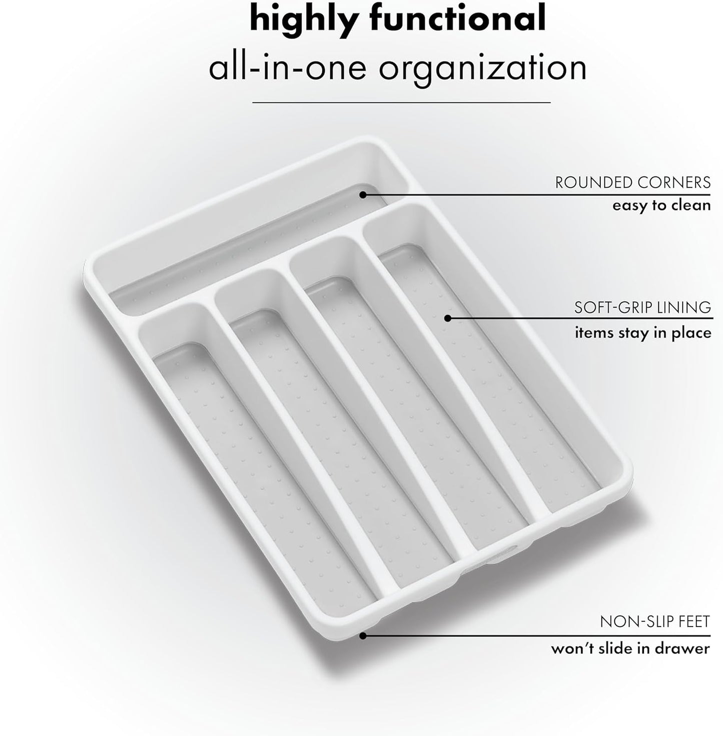 madesmart Mini Silverware Tray, White