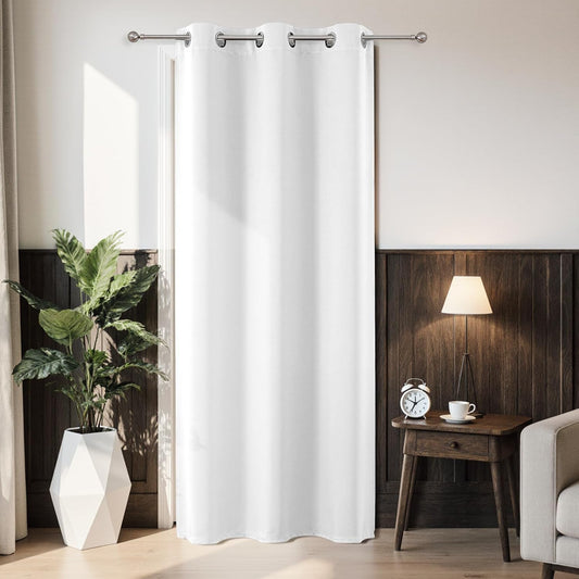 Joydeco Blackout Door Curtain for Doorway Privacy 78 Inches Long, Grommet Closet Curtain for Open Closet, Room Divider for Bedroom Living Room (Pure White, 40Wx78L, 1 Panel)